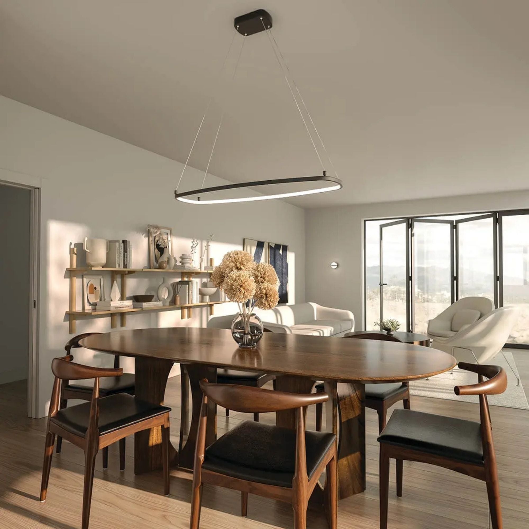 Kichler Koloa 41 in. LED Linear Chandelier, Matte Black