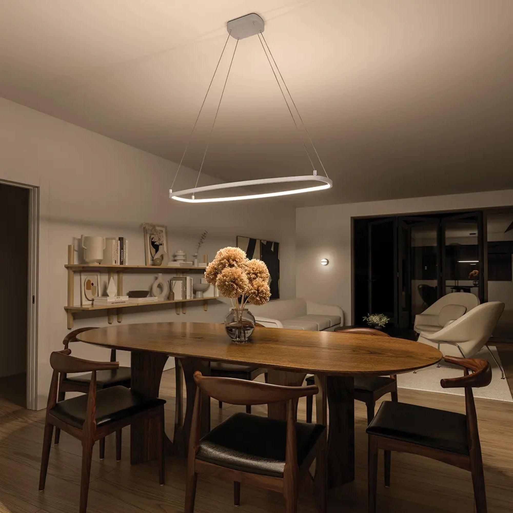 Kichler Koloa 41 in. LED Linear Chandelier, White