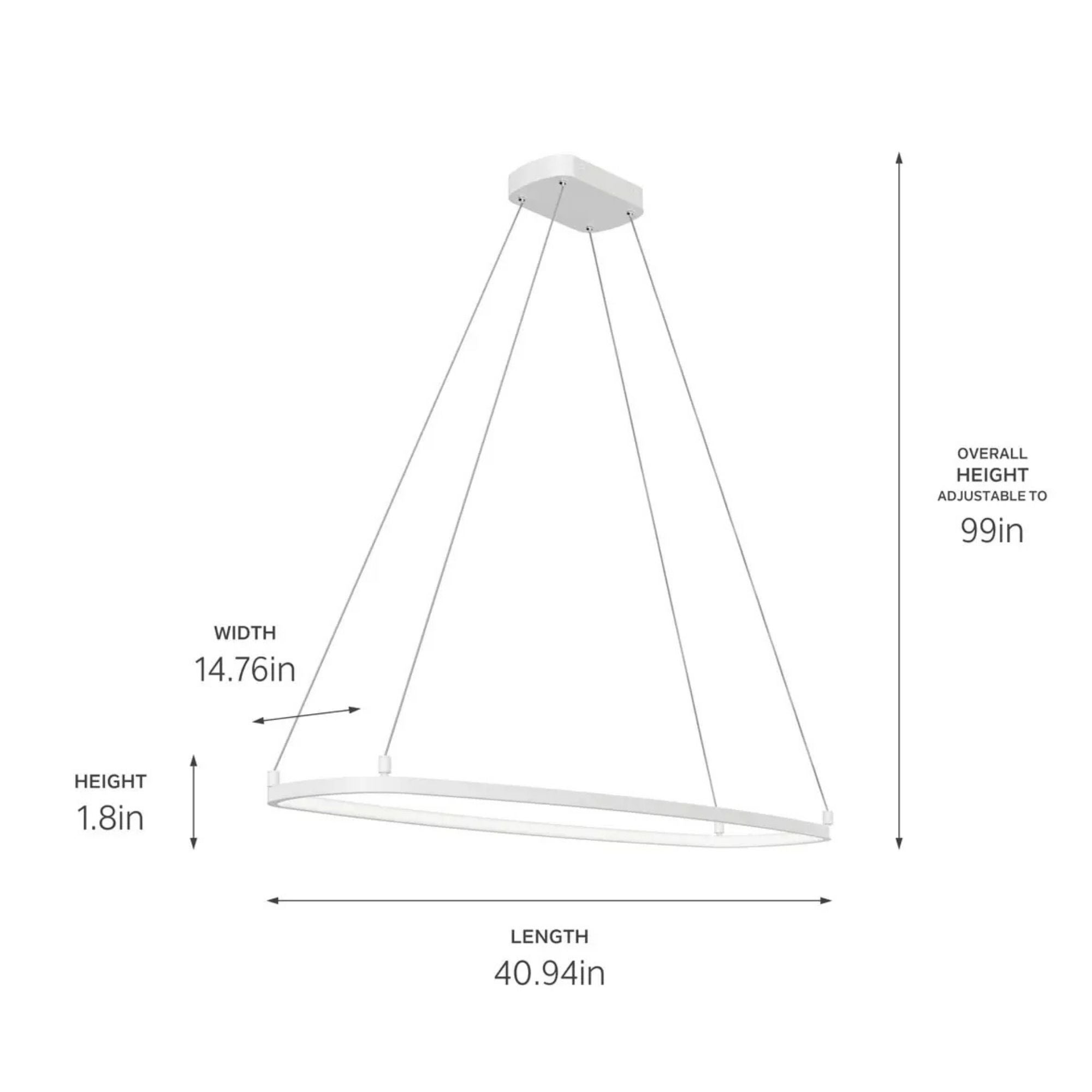 Kichler Koloa 41 in. LED Linear Chandelier, White