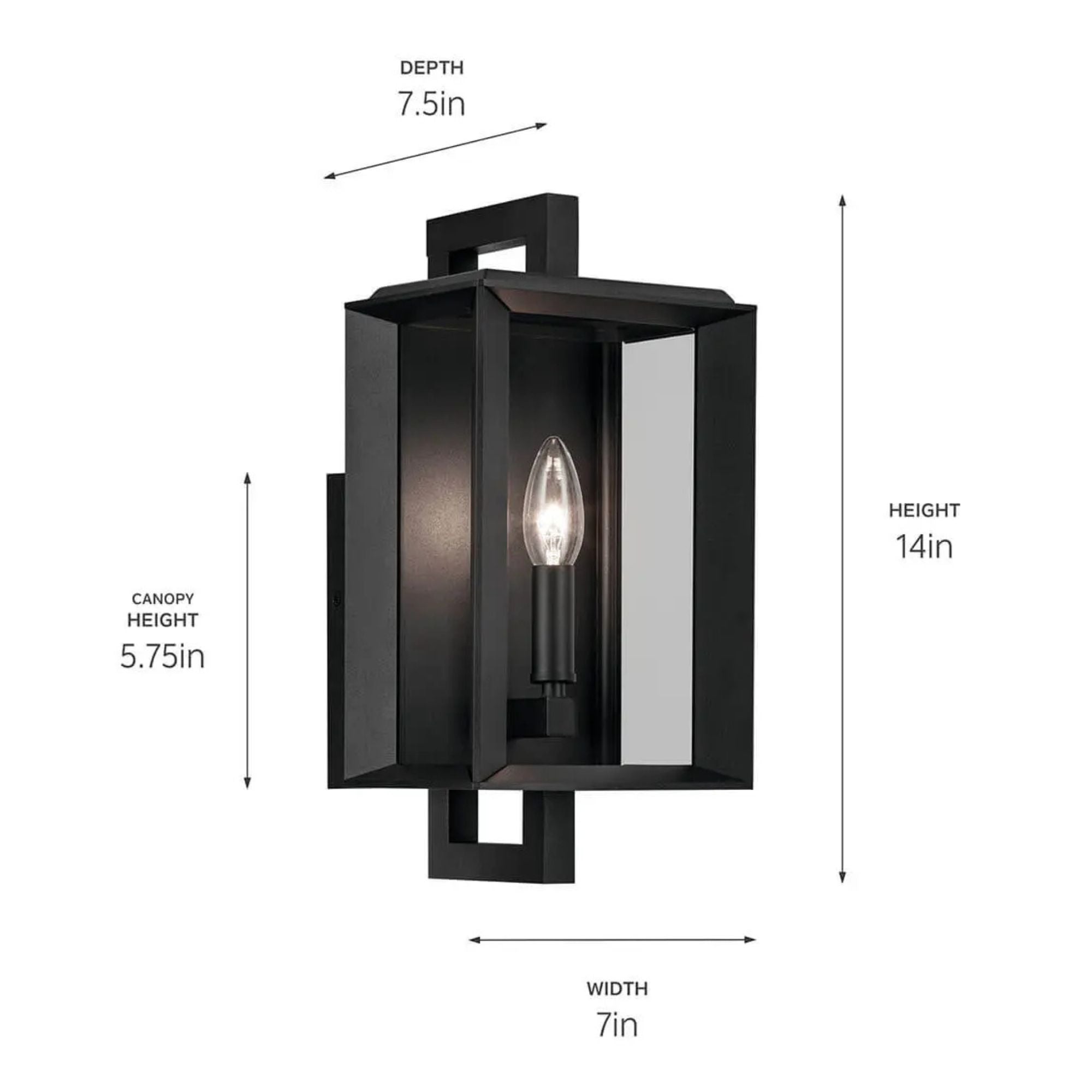 Kichler Lighting - Kroft 14" Outdoor Wall Light, Textured Black Finish | Bees Lighting