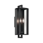 Kroft 21" 2-Light Outdoor Wall Light, Textured Black Finish