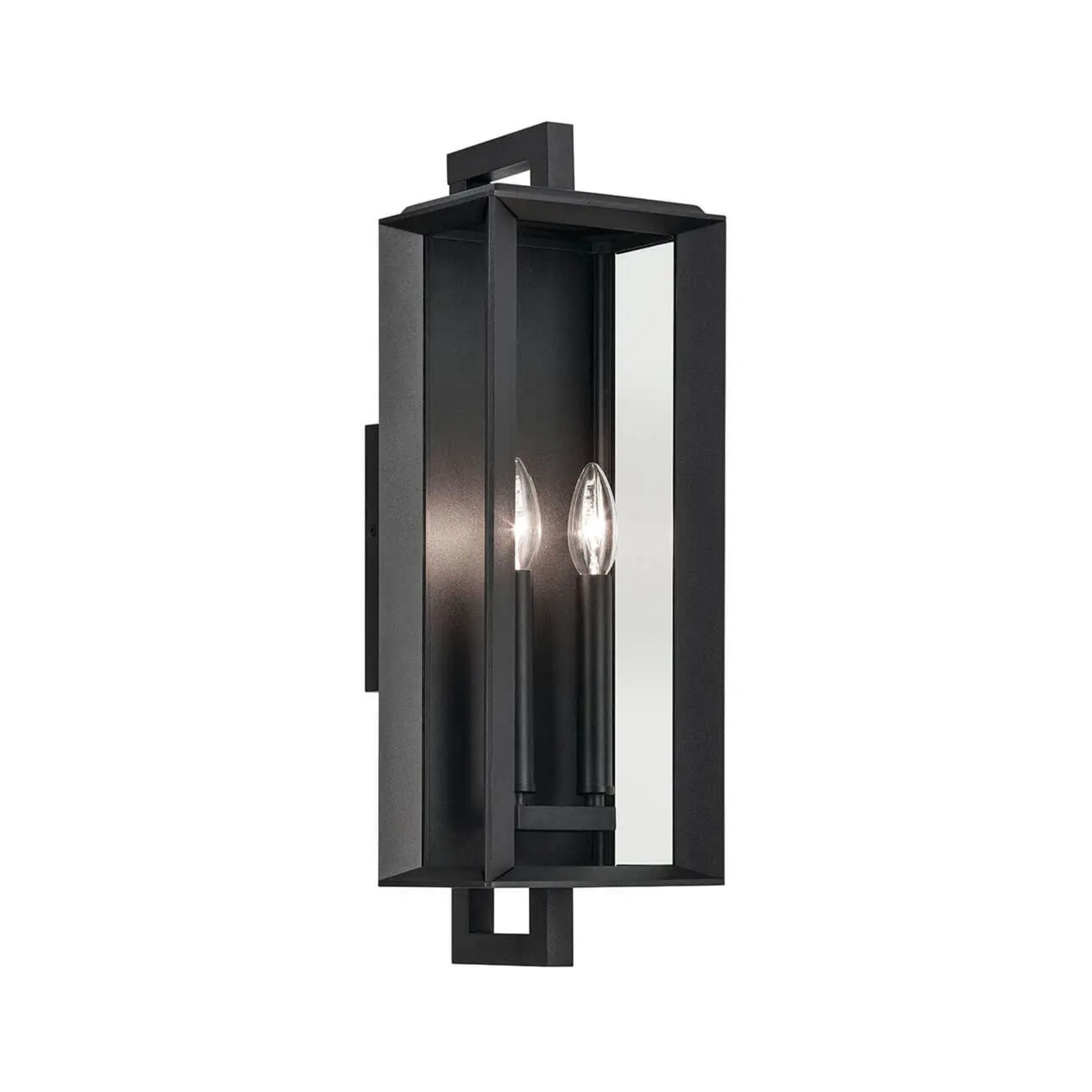 Kroft 21" 2-Light Outdoor Wall Light, Textured Black Finish