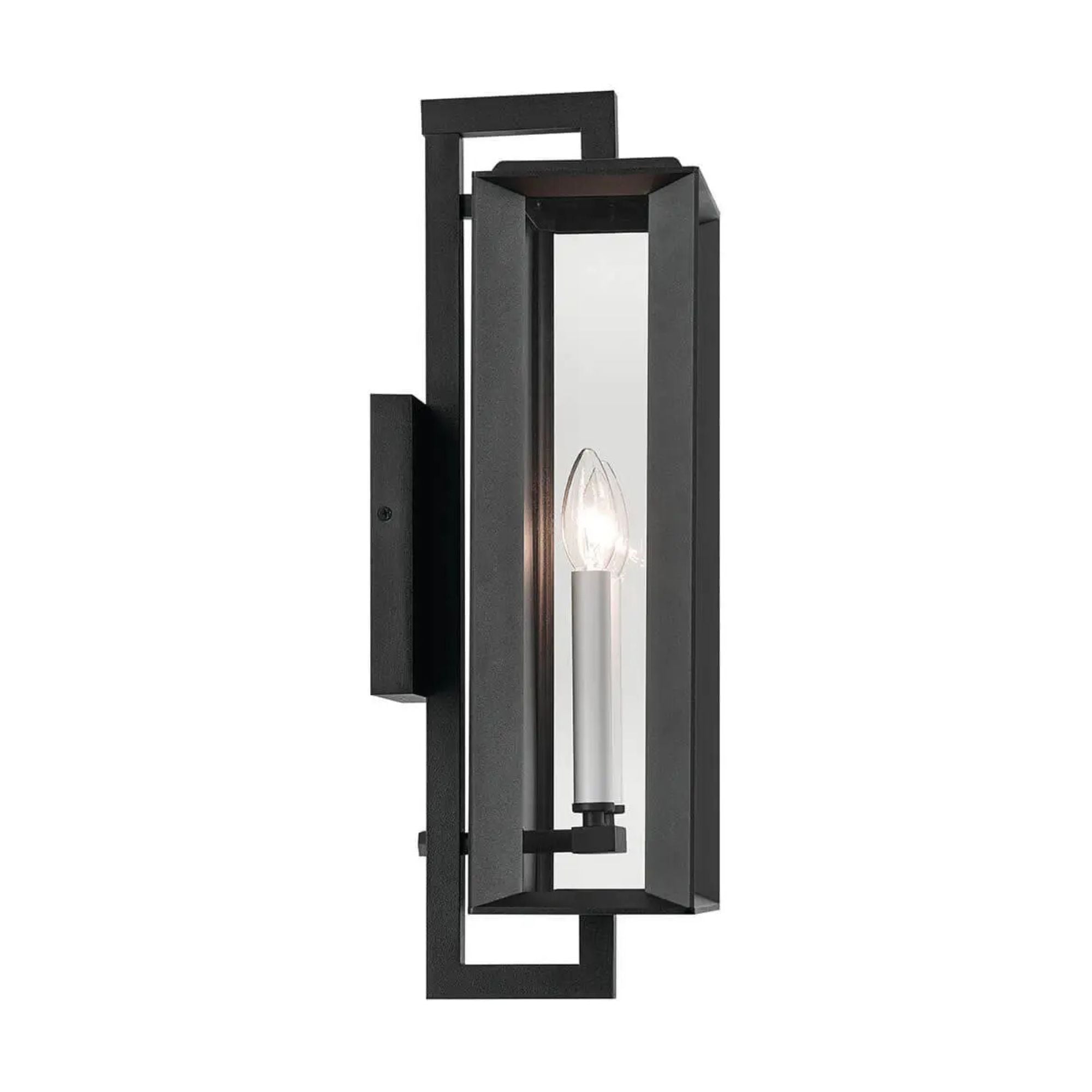 Kroft 21" 2-Light Outdoor Wall Light, Textured Black Finish