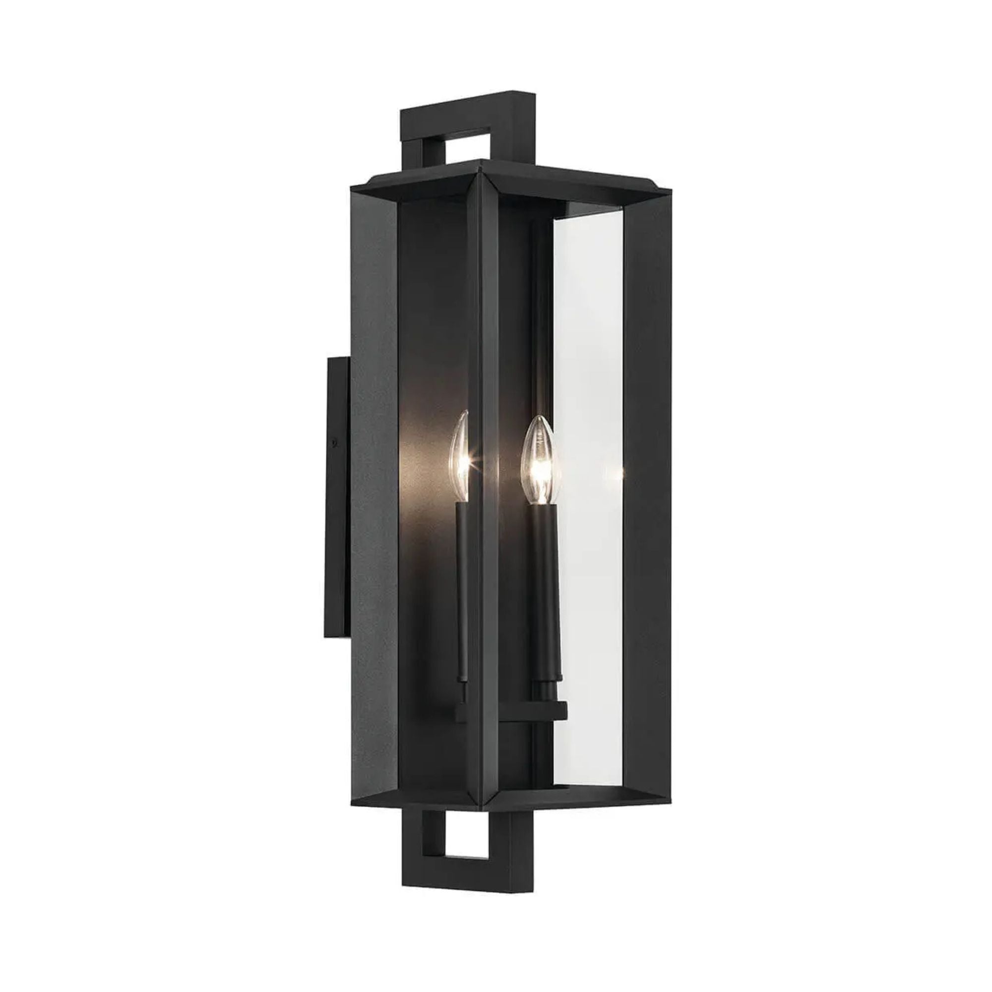 Kroft 24" 2-Light Outdoor Wall Light, Textured Black Finish