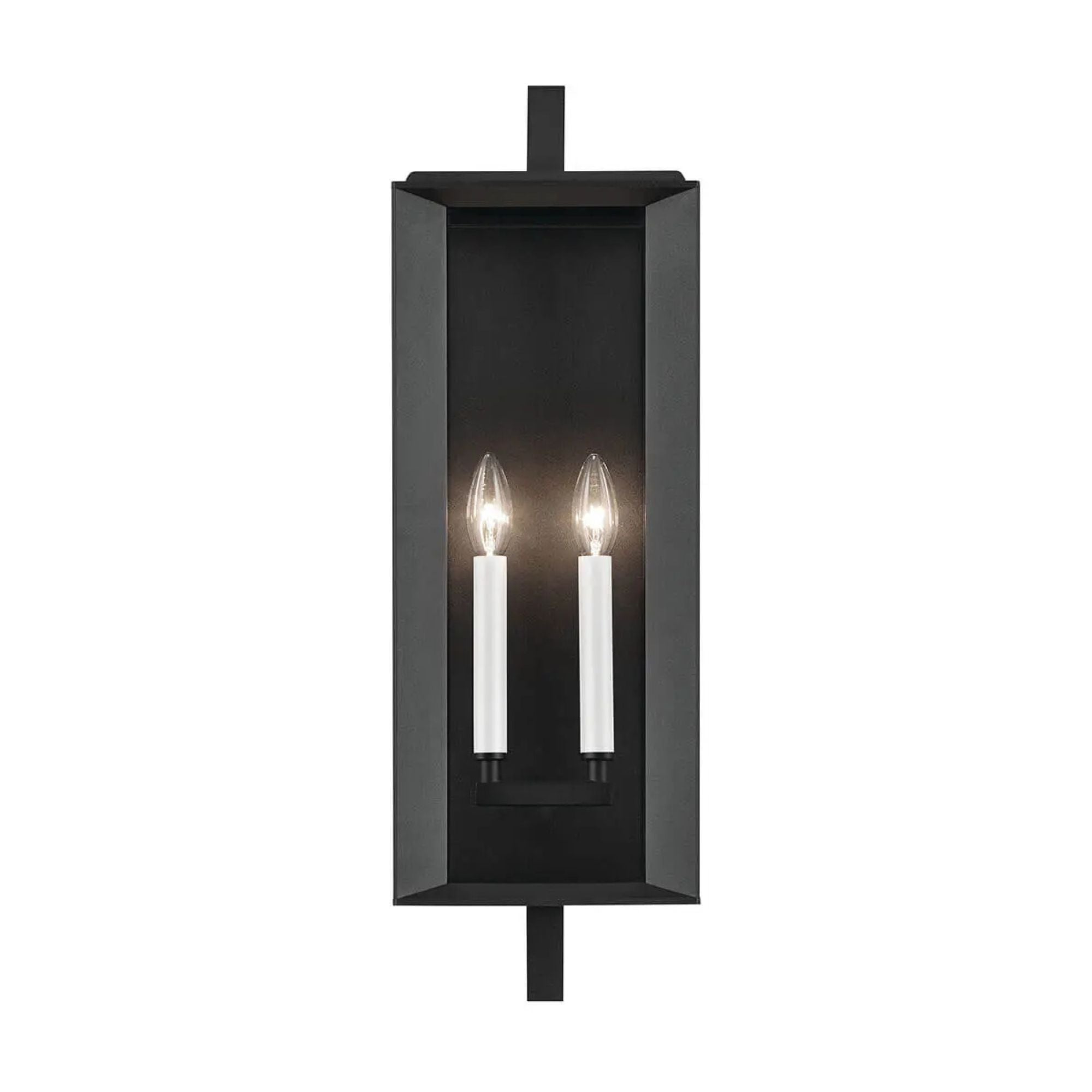 Kroft 24" 2-Light Outdoor Wall Light, Textured Black Finish