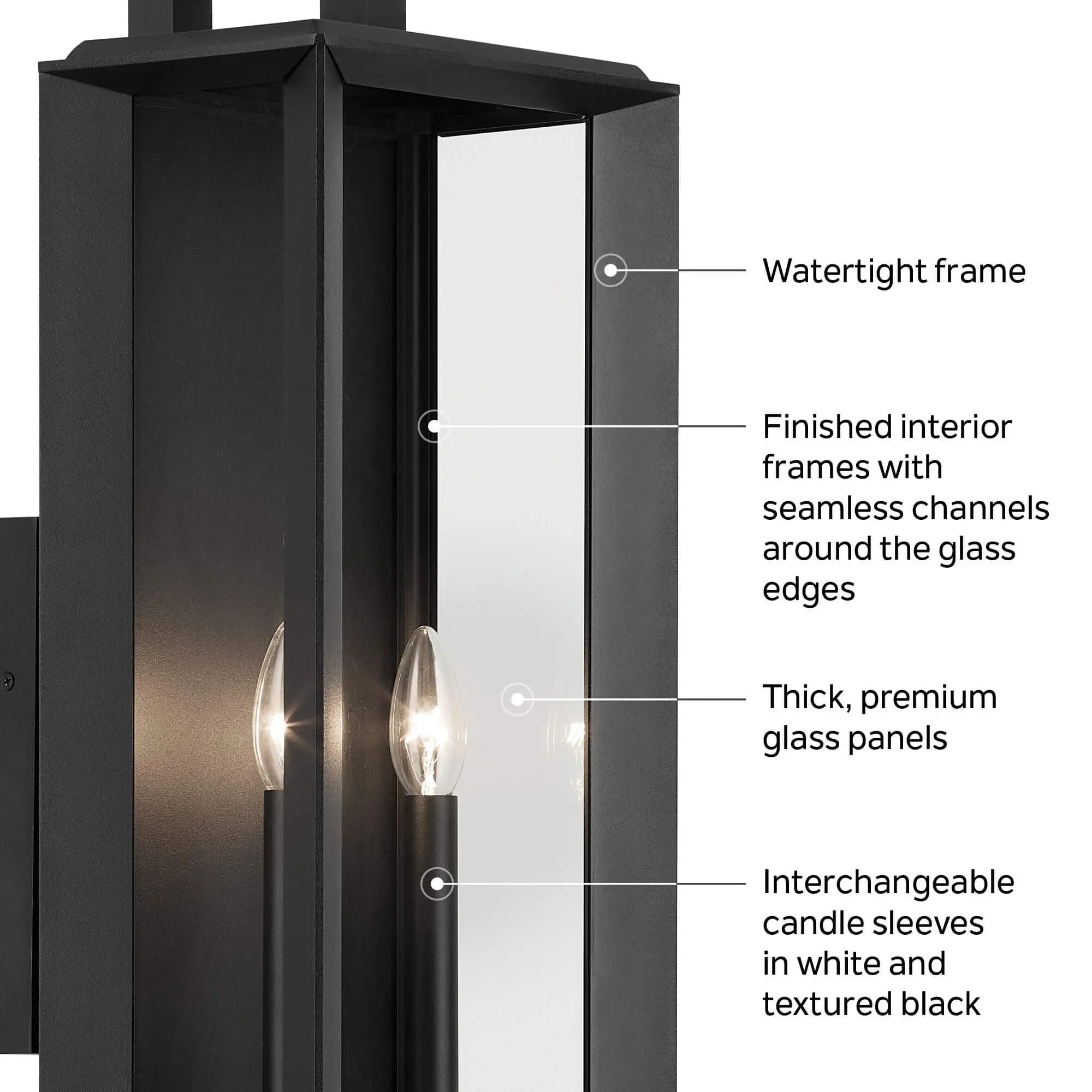 Kroft 24" 2-Light Outdoor Wall Light, Textured Black Finish