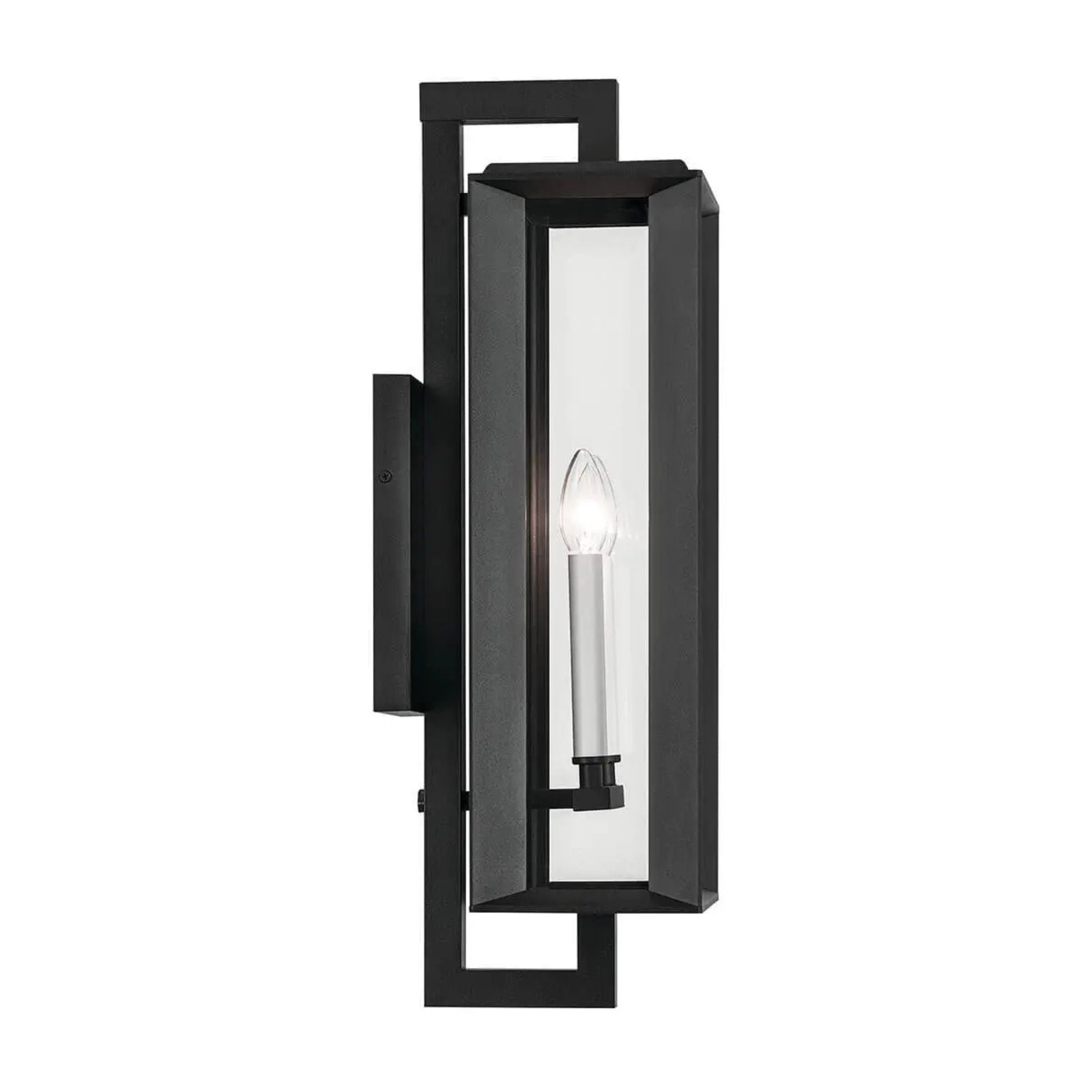 Kroft 24" 2-Light Outdoor Wall Light, Textured Black Finish