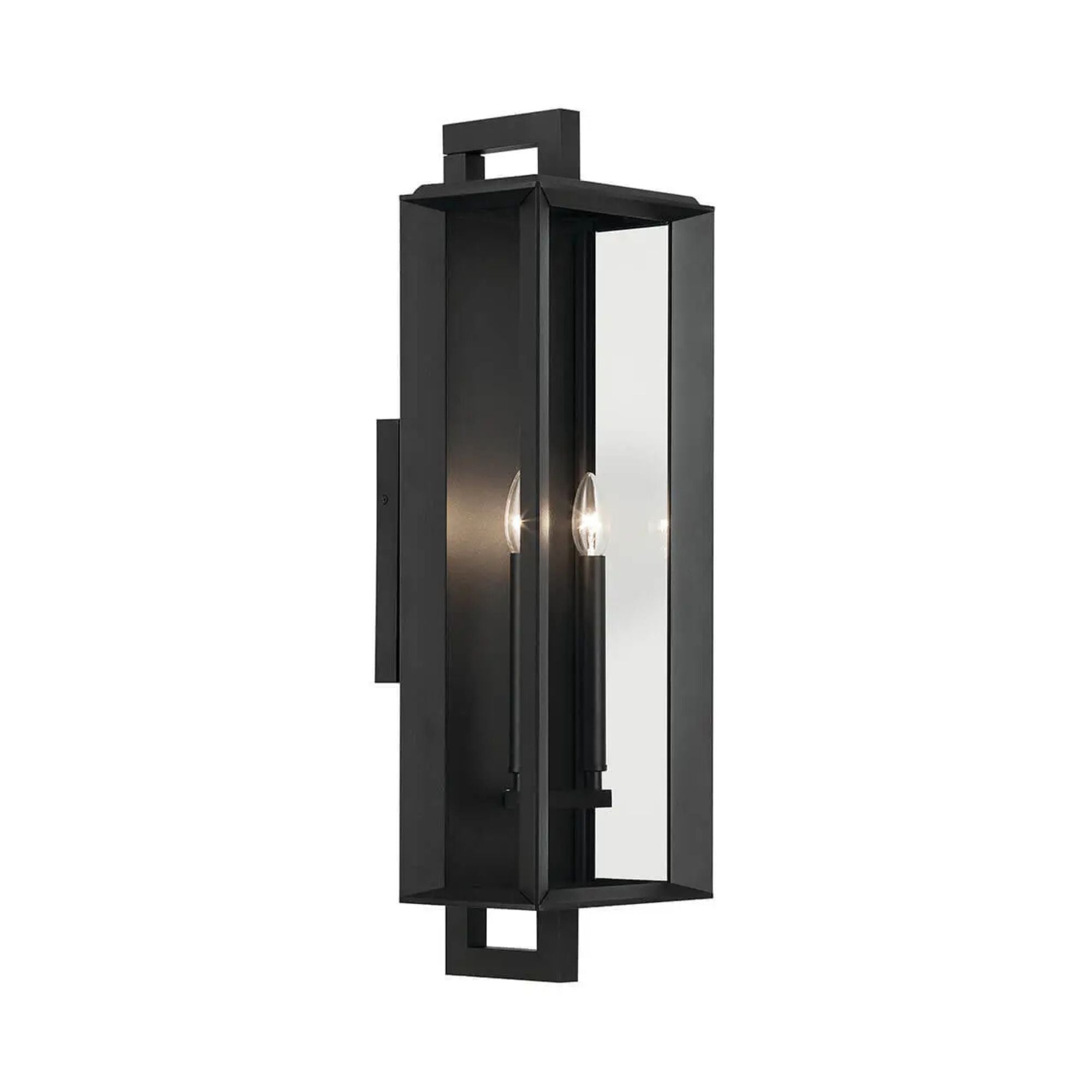 Kroft 28" 2-Light Outdoor Wall Light, Textured Black Finish
