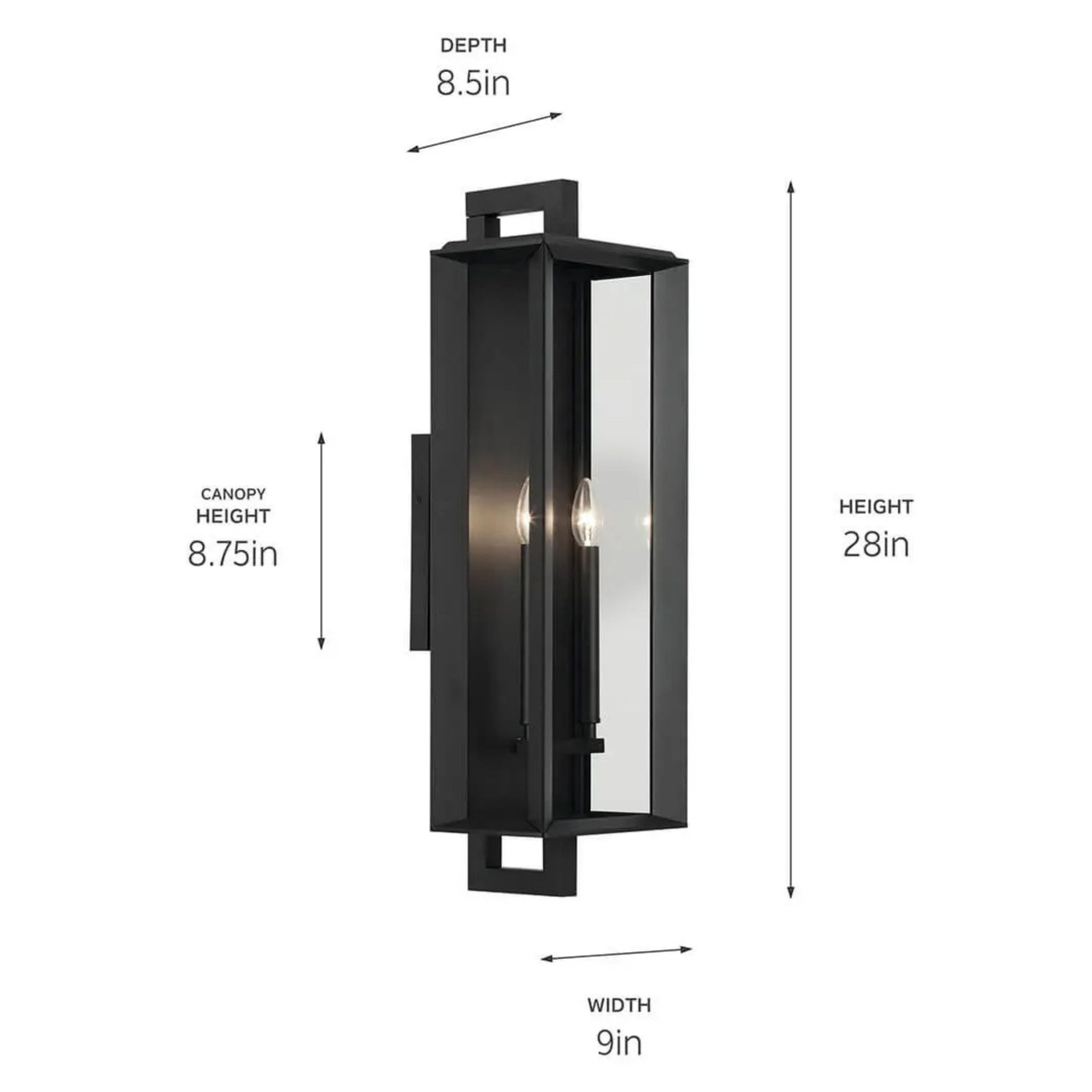 Kichler Lighting - Kroft 28" 2-Light Outdoor Wall Light, Textured Black Finish | Bees Lighting