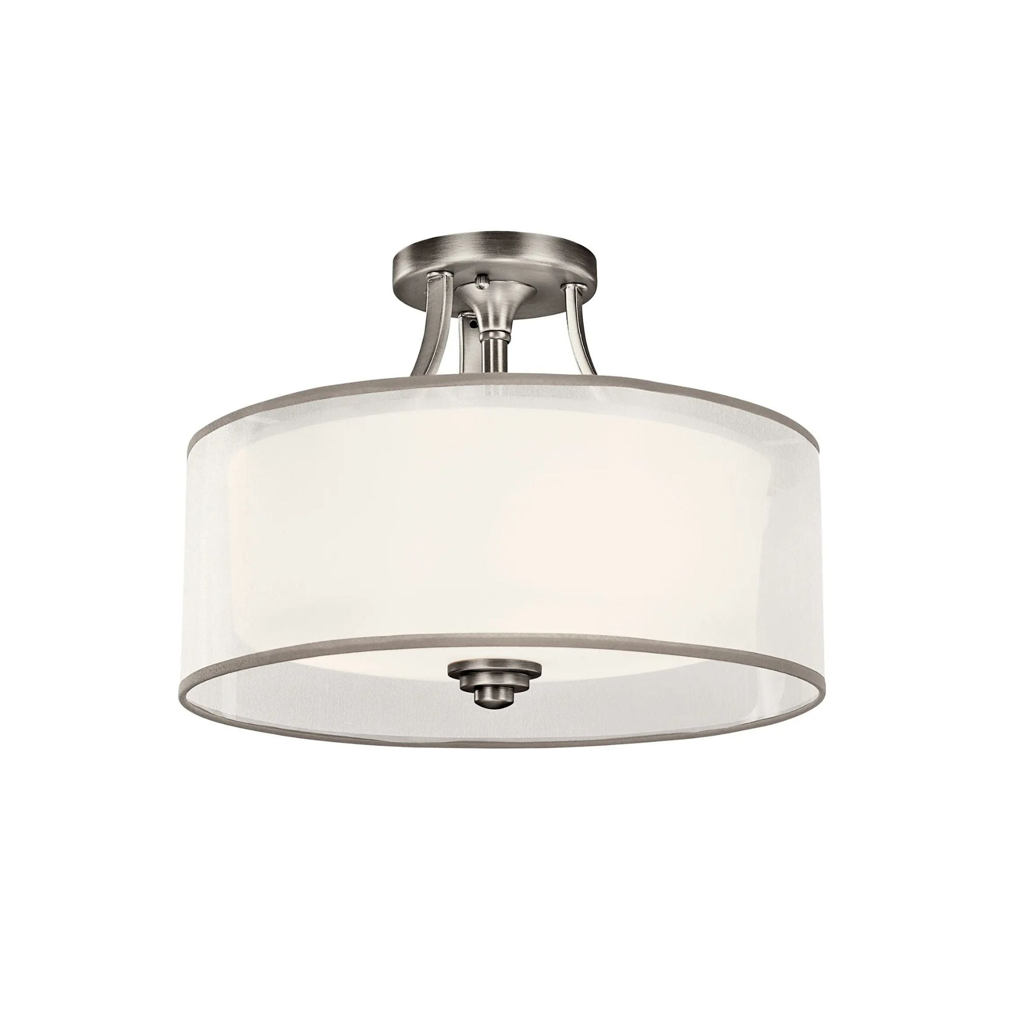 Lacey 15" 3-Light Semi-Flush Mount, Antique Pewter Finish