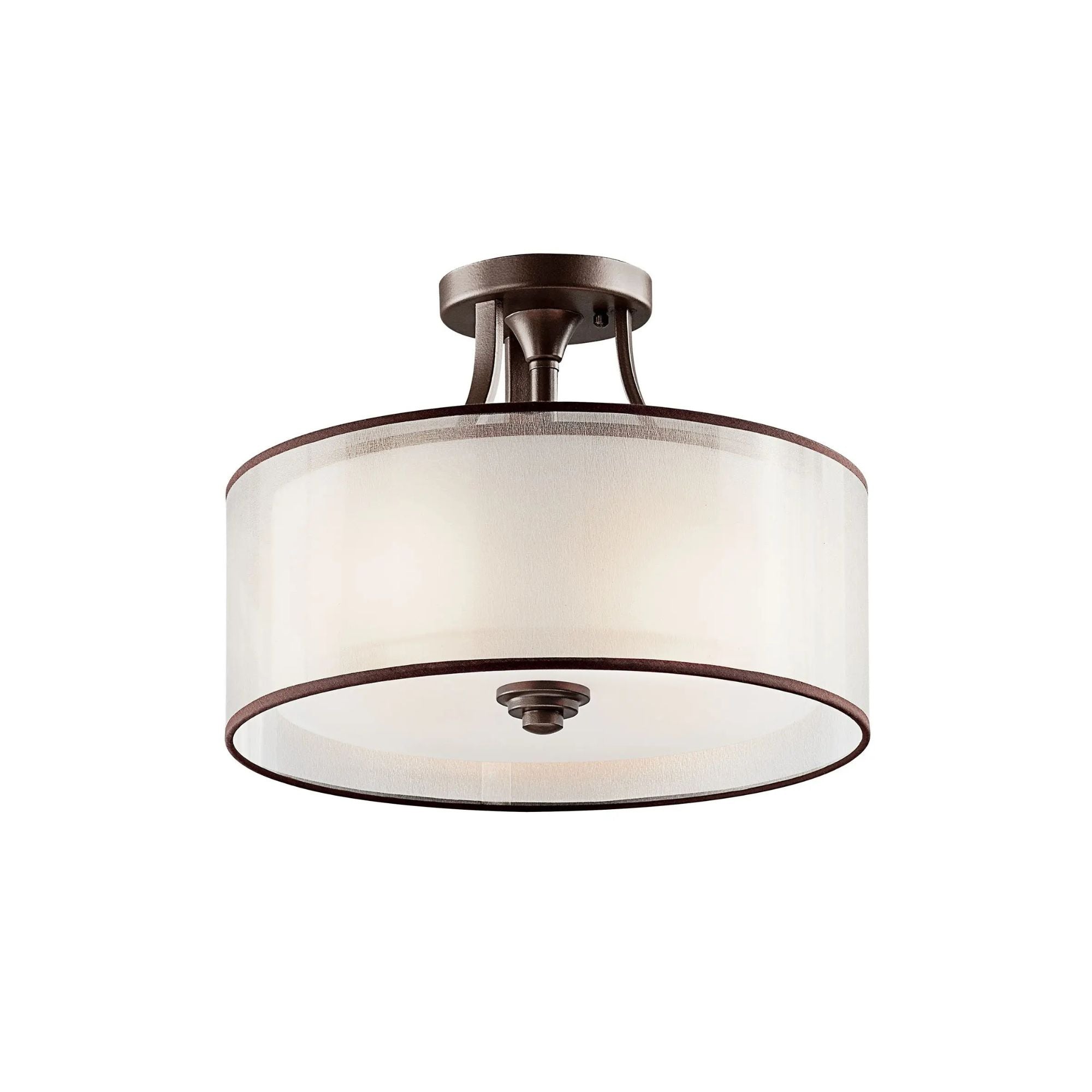 Lacey 15" 3-Light Semi-Flush Mount, Mission Bronze Finish