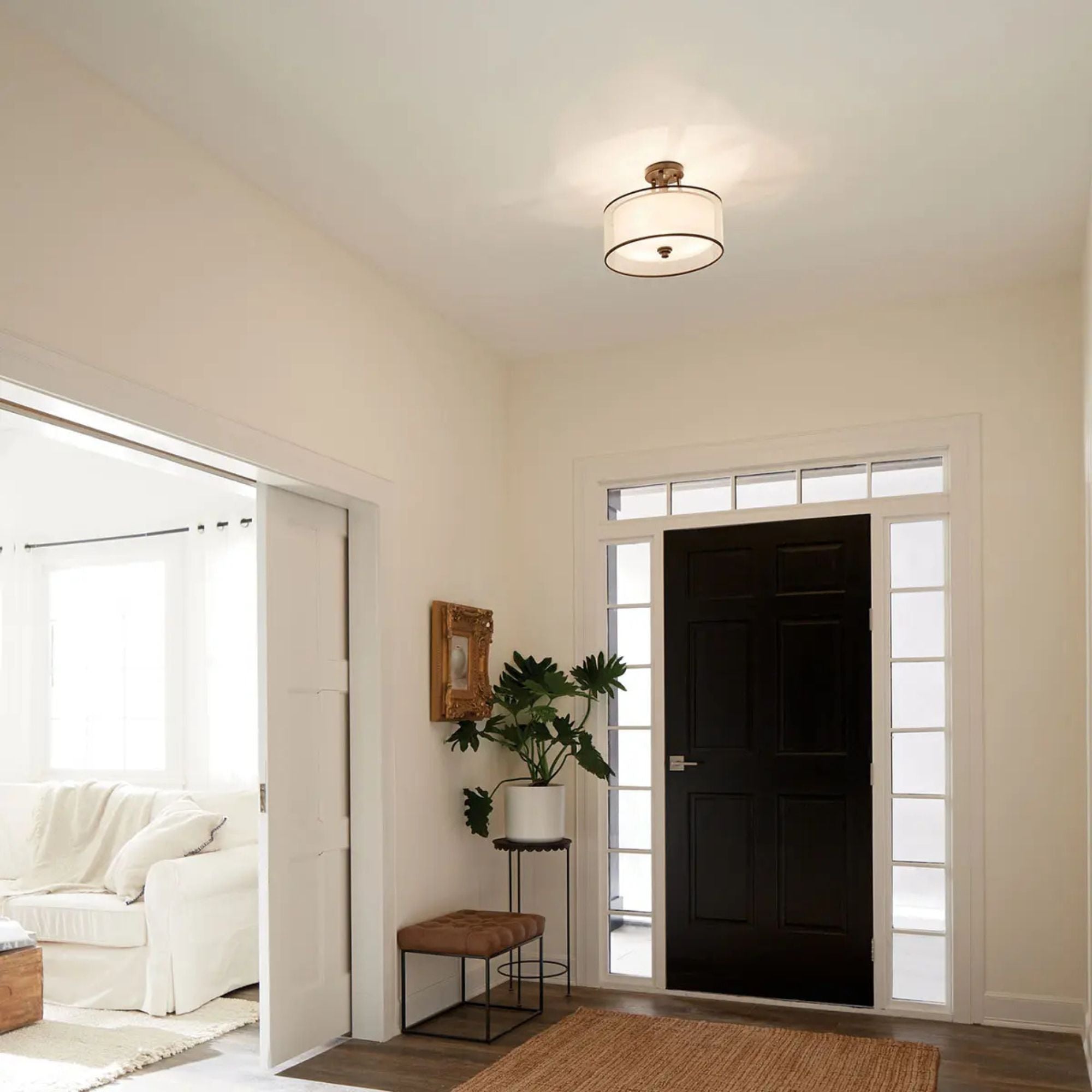 Lacey 15" 3-Light Semi-Flush Mount, Mission Bronze Finish