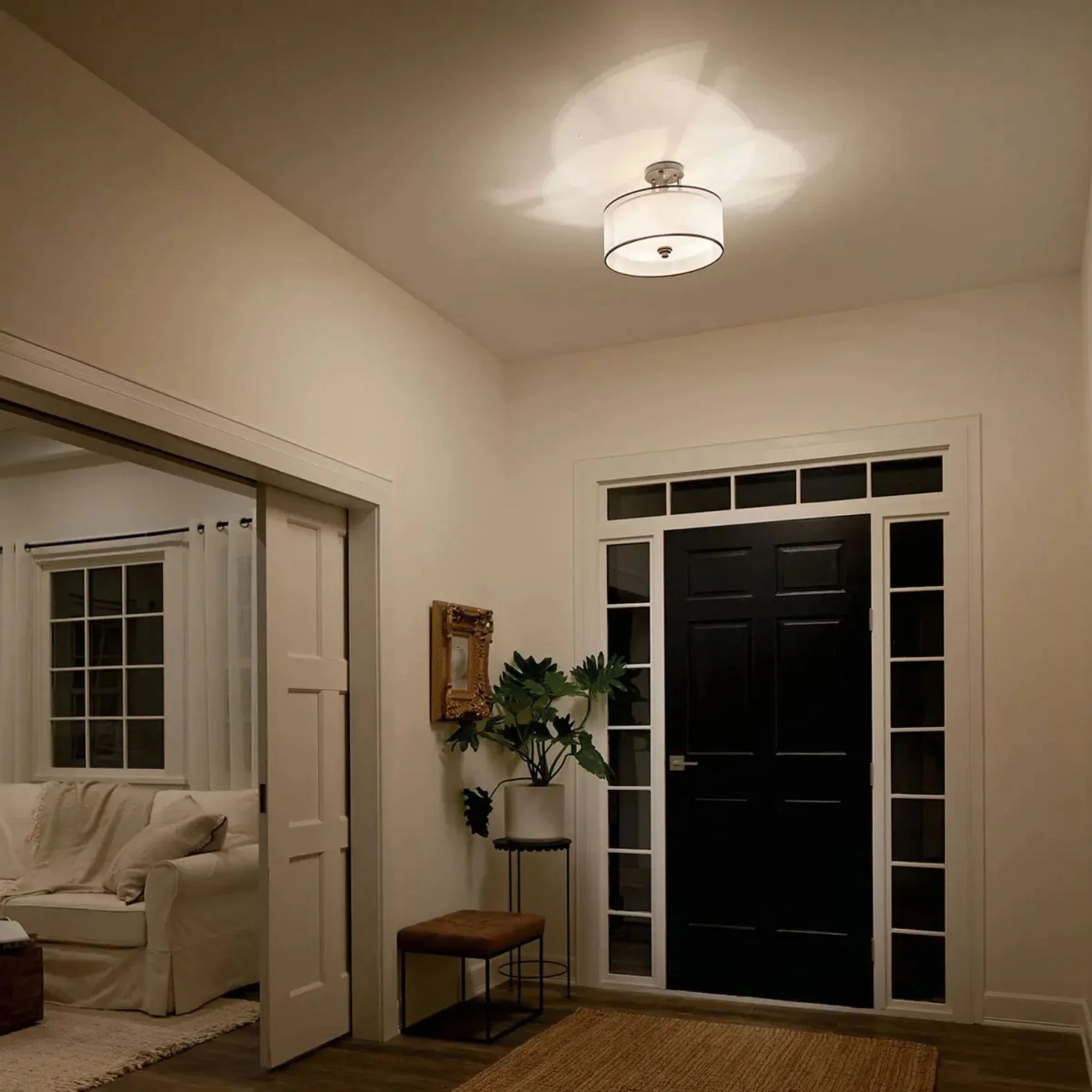 Kichler Lighting - Lacey 15" 3-Light Semi-Flush Mount, Mission Bronze Finish | Bees Lighting