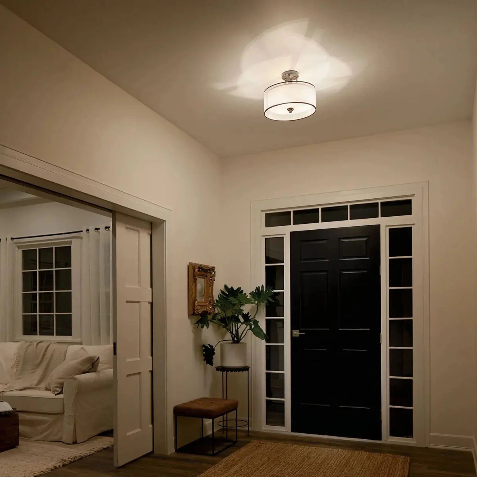 Kichler Lighting - Lacey 15" 3-Light Semi-Flush Mount, Mission Bronze Finish | Bees Lighting