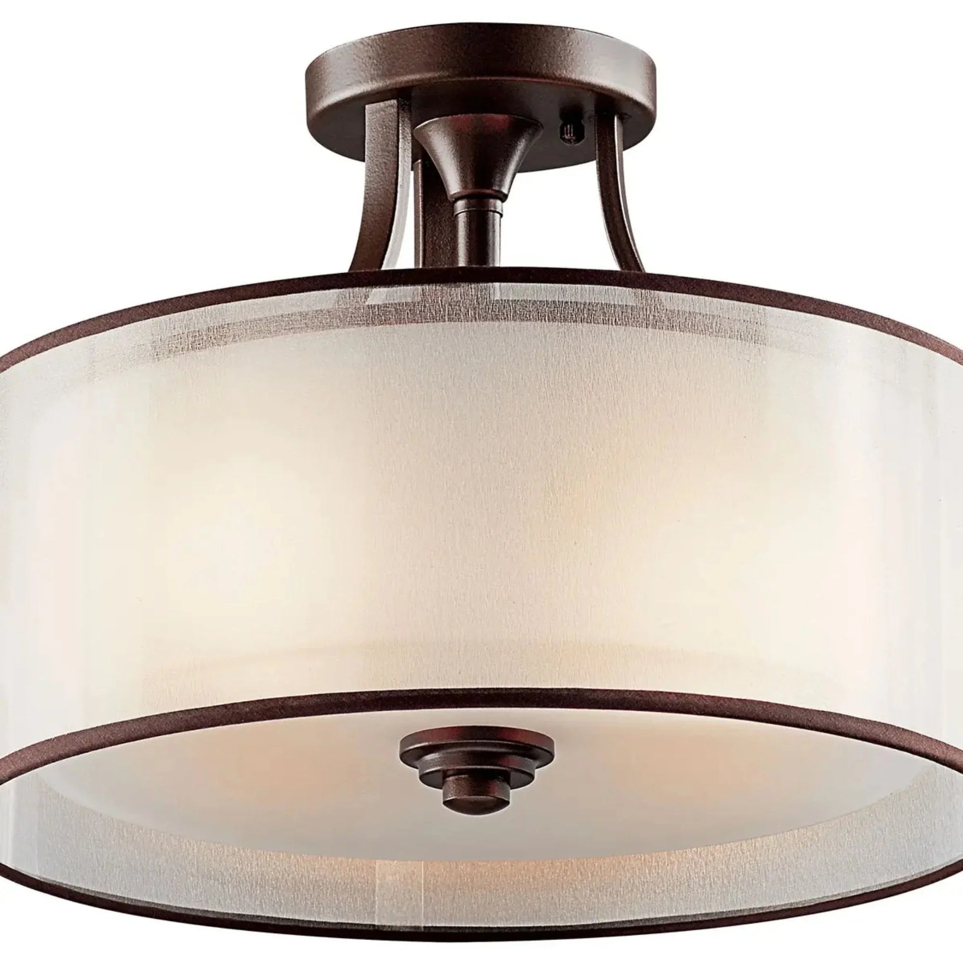 Kichler Lighting - Lacey 15" 3-Light Semi-Flush Mount, Mission Bronze Finish | Bees Lighting