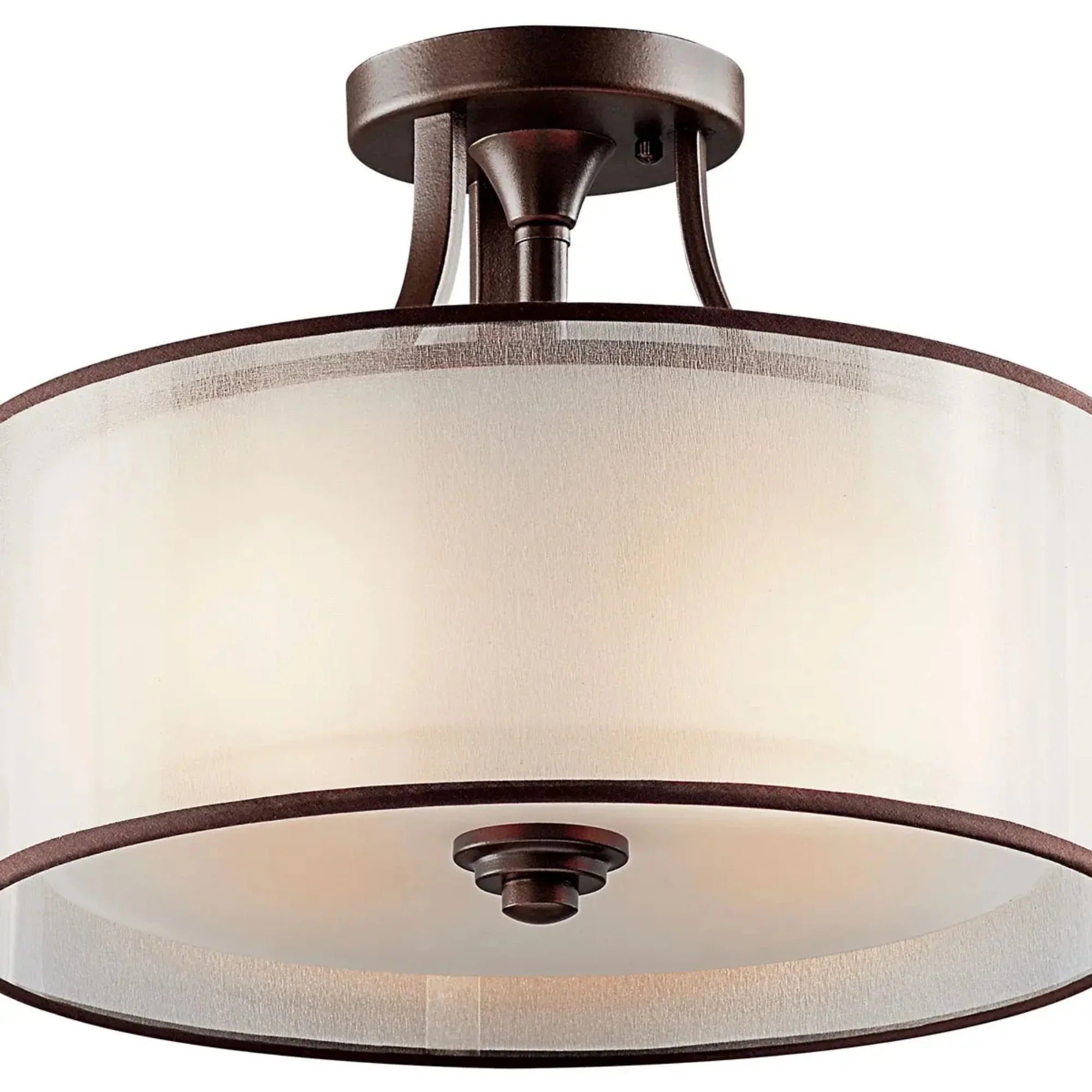Kichler Lighting - Lacey 15" 3-Light Semi-Flush Mount, Mission Bronze Finish | Bees Lighting