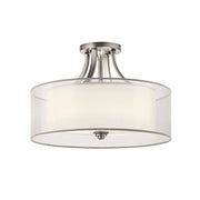Lacey 20" 4-Light Semi-Flush Mount, Antique Pewter Finish