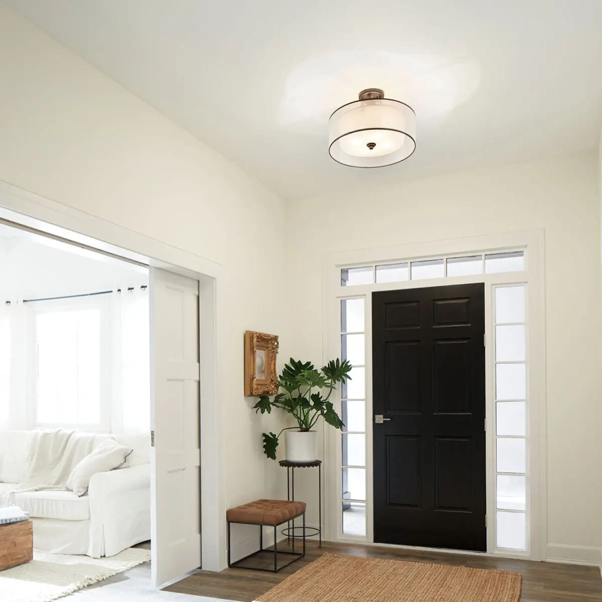 Lacey 20" 4-Light Semi-Flush Mount, Mission Bronze Finish