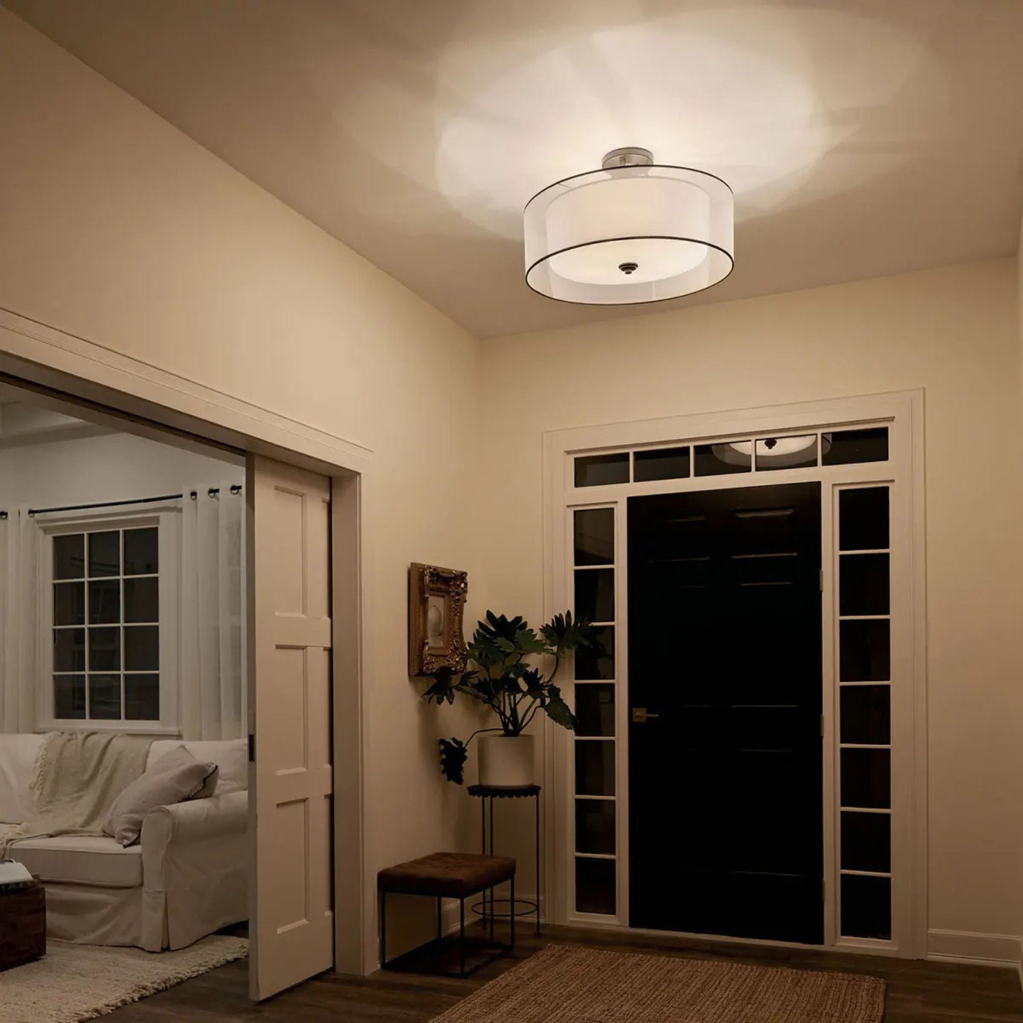Lacey 28" 5-Light Semi-Flush Mount, Antique Pewter Finish