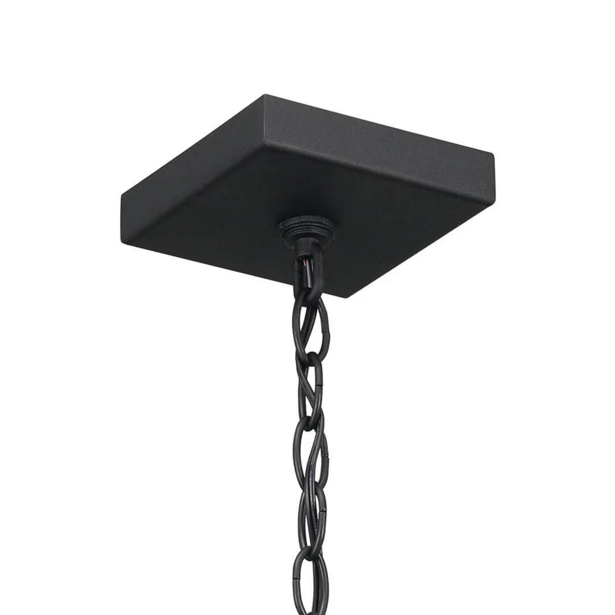 Kichler Lahden 17.25 in. Outdoor Hanging Light, Textured Black with Clear Seeded Glass