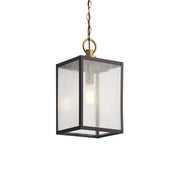 Kichler Lahden 17.25 in. Outdoor Hanging Light, Weathered Zinc with Clear Seeded Glass