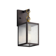 Kichler Lahden 12 in. Outdoor Sconce, Weathered Zinc with Clear Seeded Glass