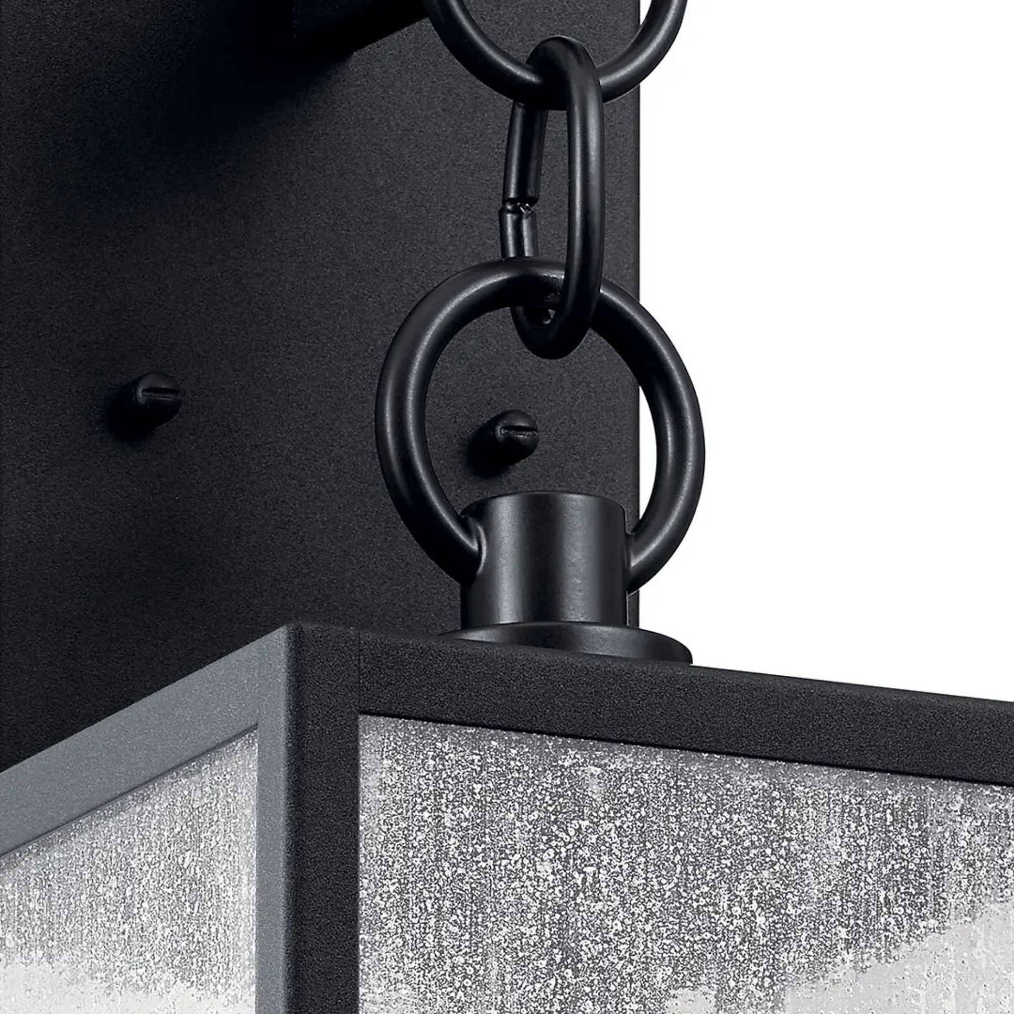 Kichler Lahden 17 in. Outdoor Sconce, Textured Black with Clear Seeded Glass