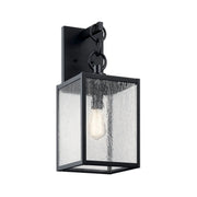 Kichler Lahden 21.75 in. Outdoor Sconce, Textured Black with Clear Seeded Glass