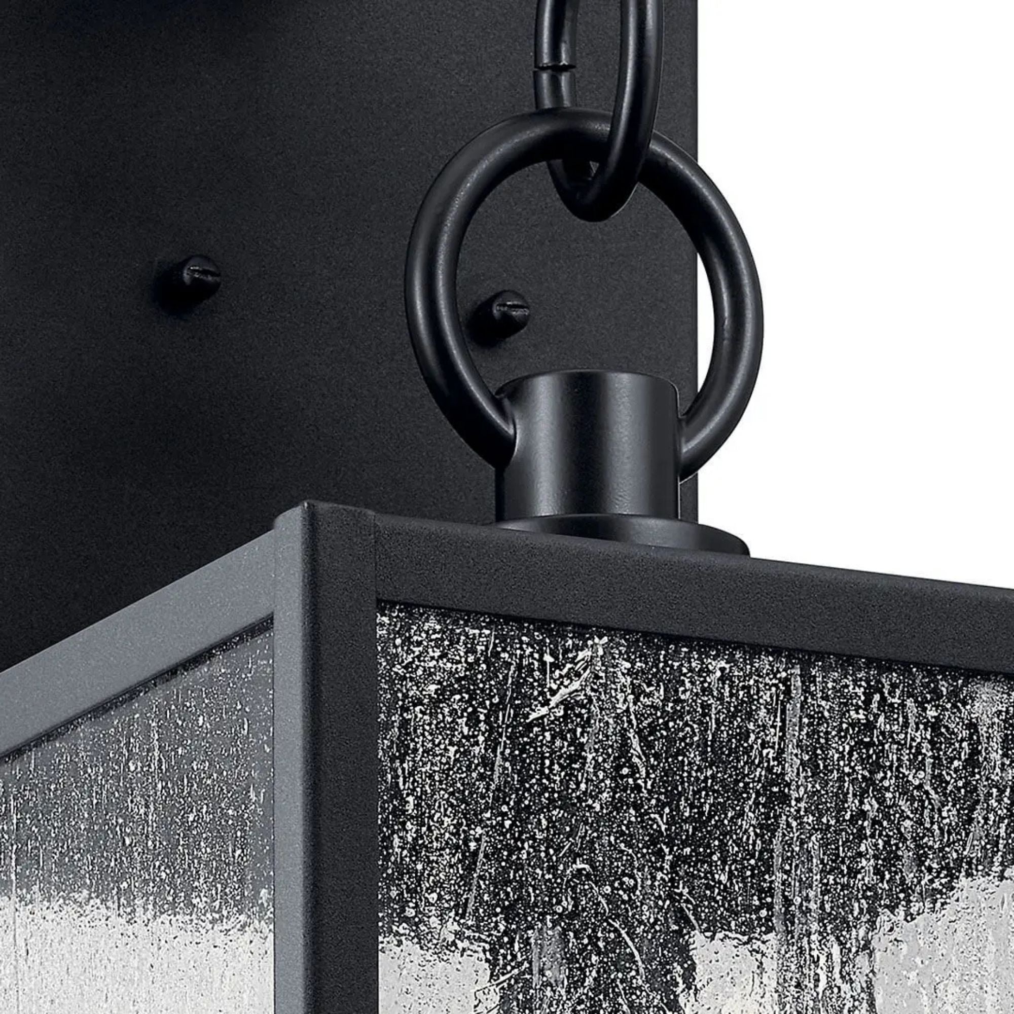 Kichler Lahden 21.75 in. Outdoor Sconce, Textured Black with Clear Seeded Glass