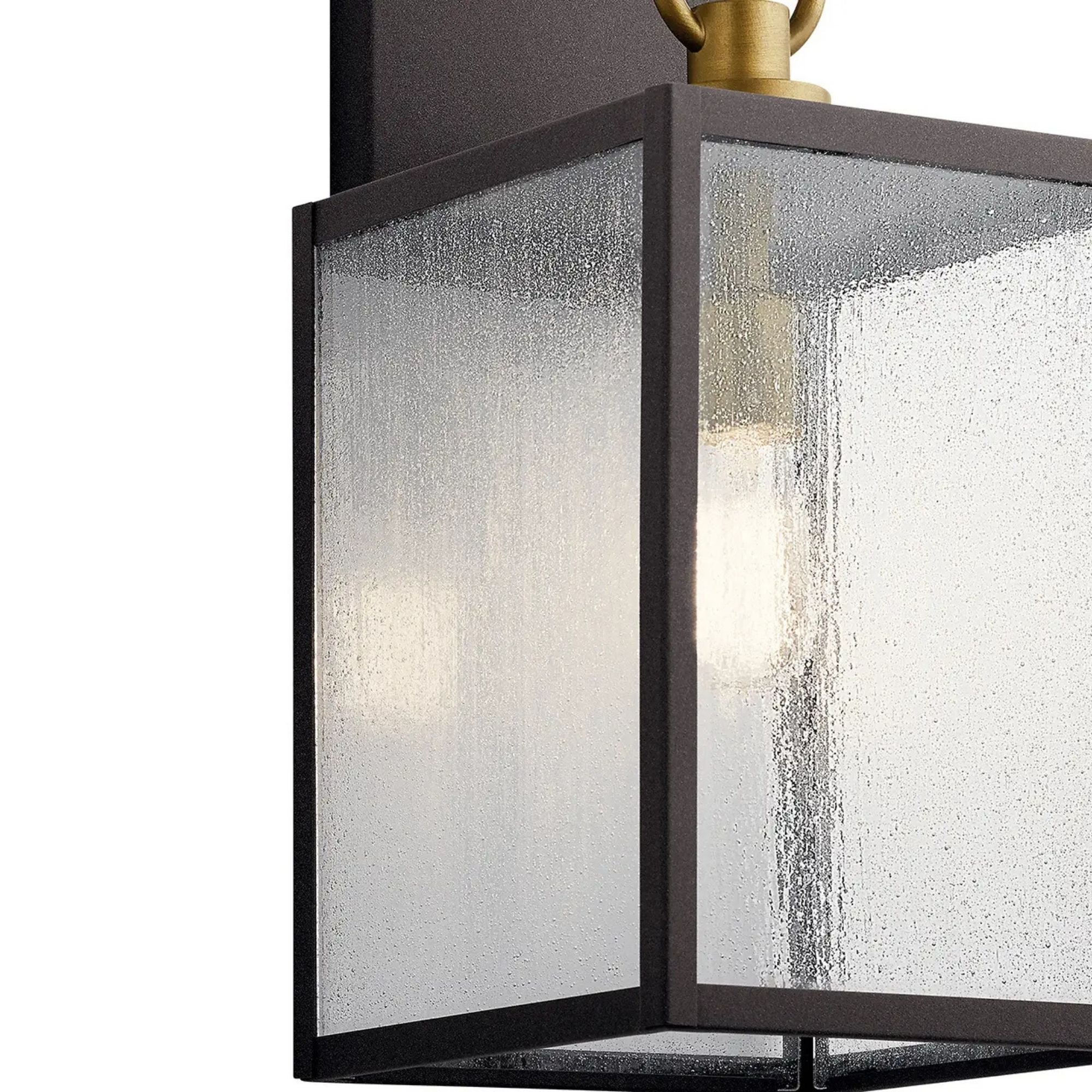 Kichler Lahden 21.75 in. Outdoor Wall Sconce, Weathered Zinc with Clear Seeded Glass