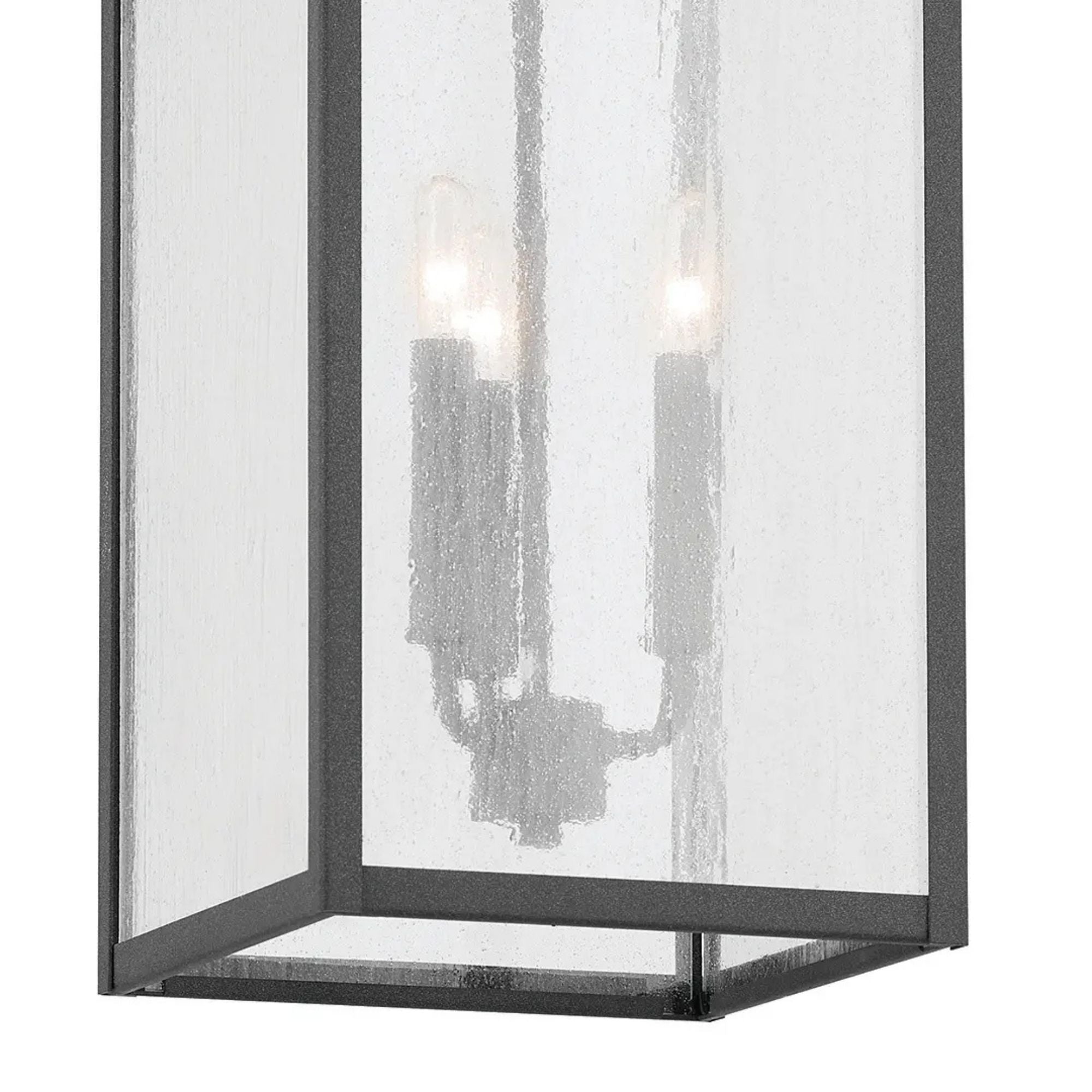 Kichler Lahden 26 in. 3-Light Outdoor Sconce, Weathered Zinc with Seeded Glass