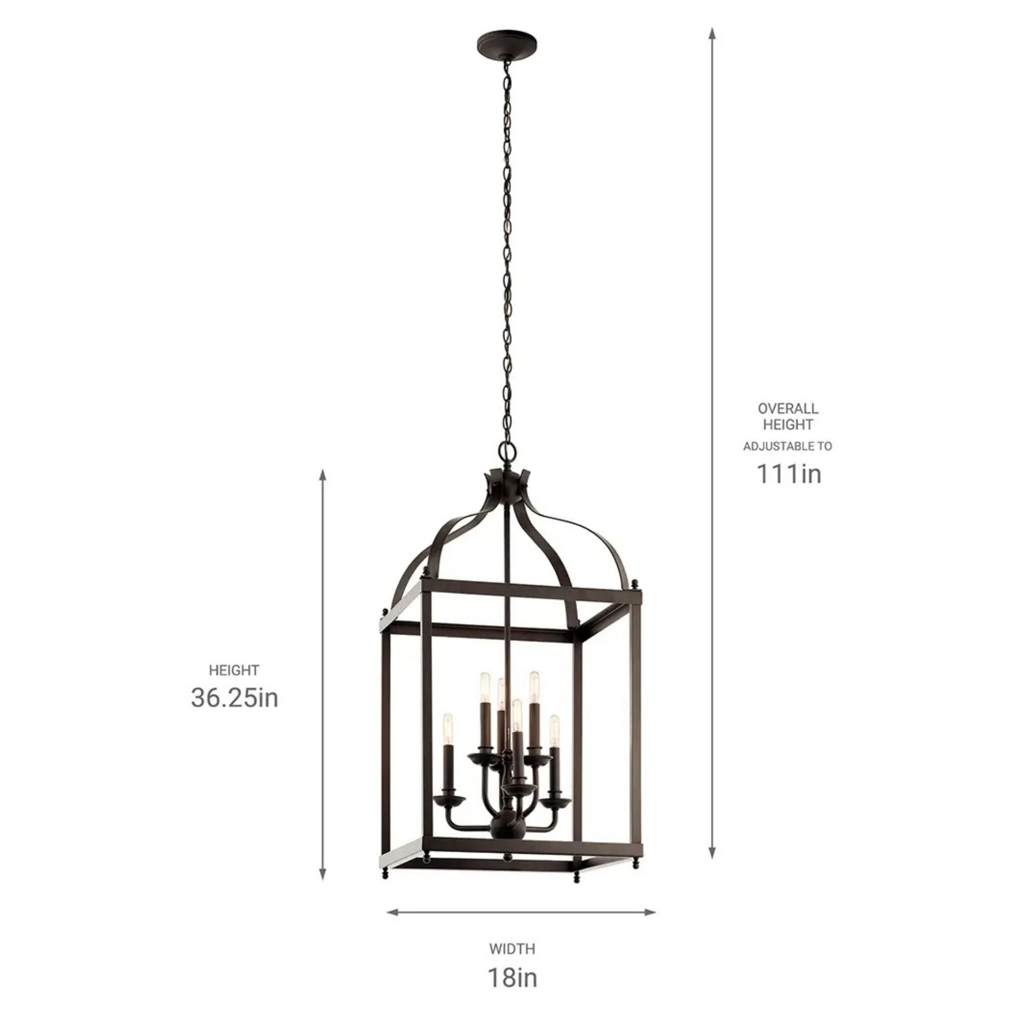 Kichler Larkin 36.25 in. 6-Light Chandelier, Olde Bronze