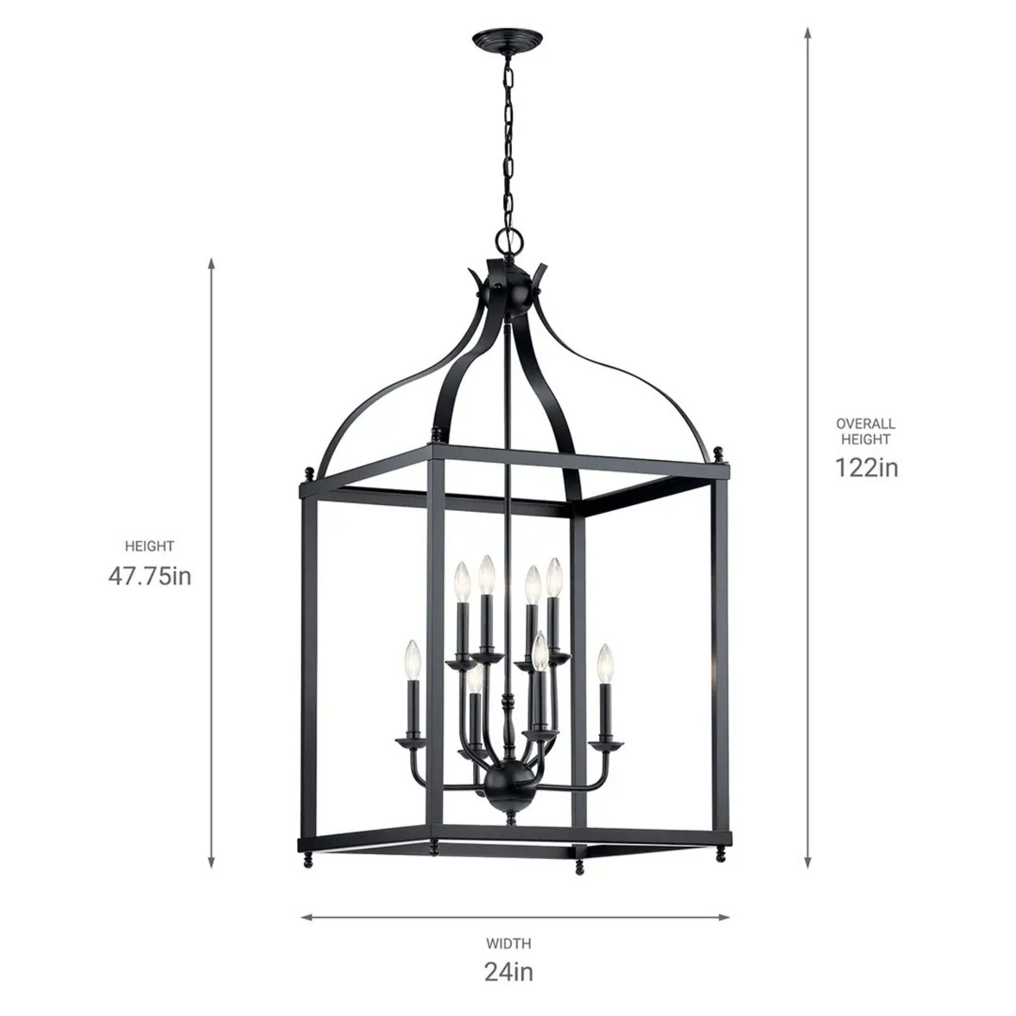 Kichler Larkin 47.75 in. 8-Light Chandelier, Black