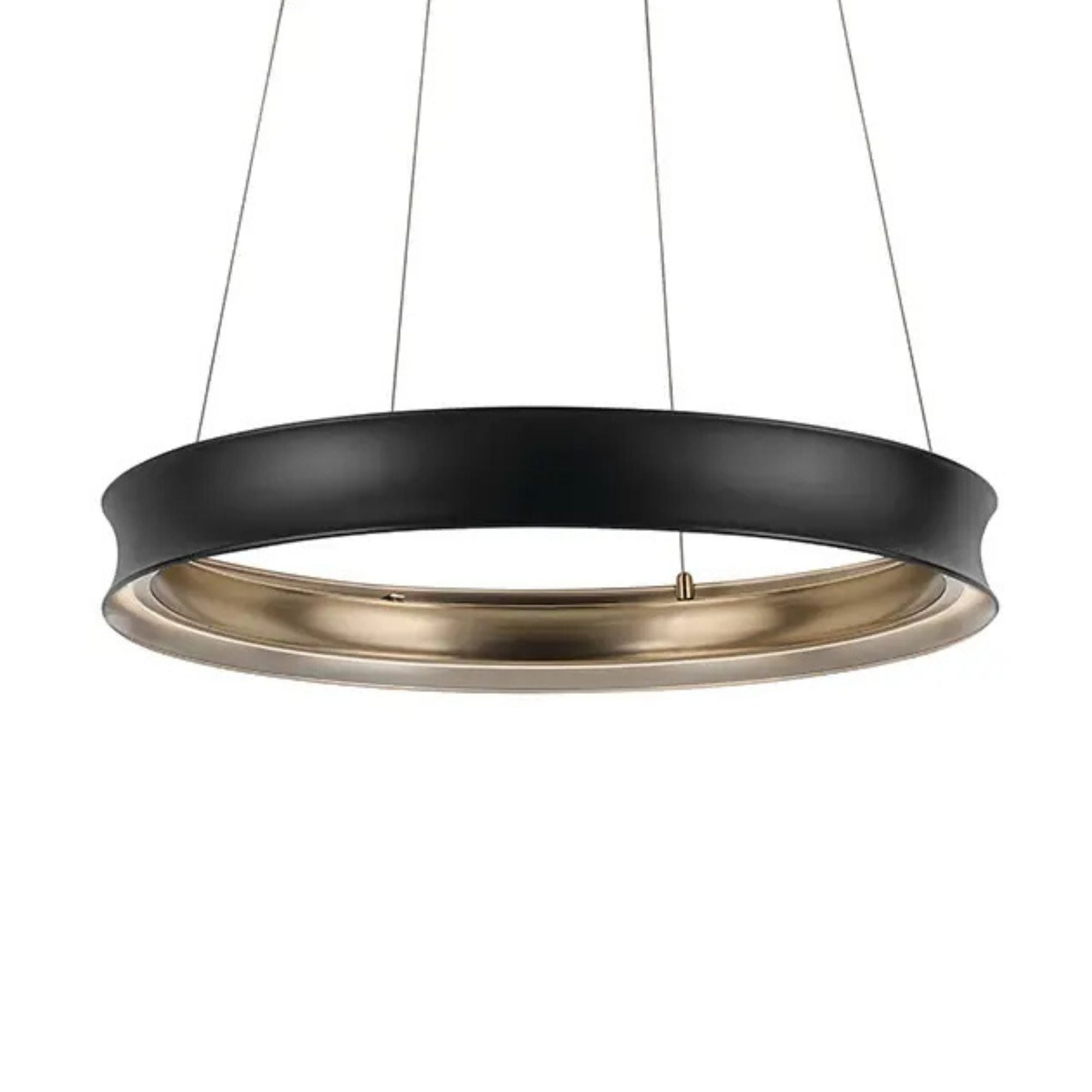 Kichler Larousse 29.5 in. Integrated LED Chandelier, Black & Champagne Bronze with White Diffuser