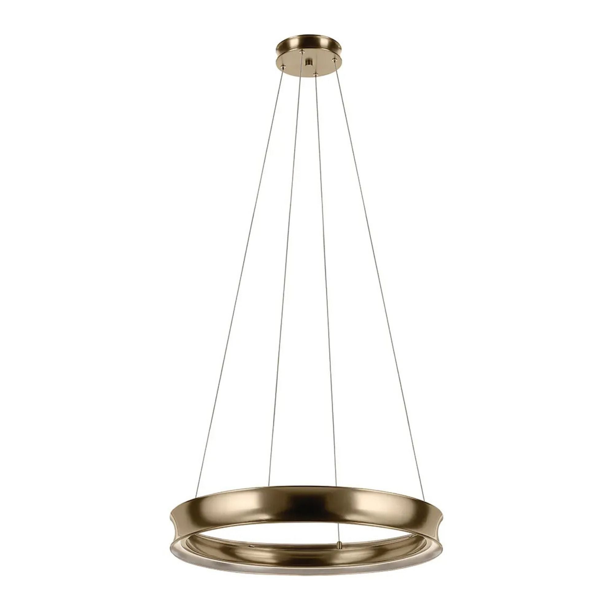 Kichler Larousse 29.5 in. Integrated LED Chandelier, Champagne Bronze with White Diffuser