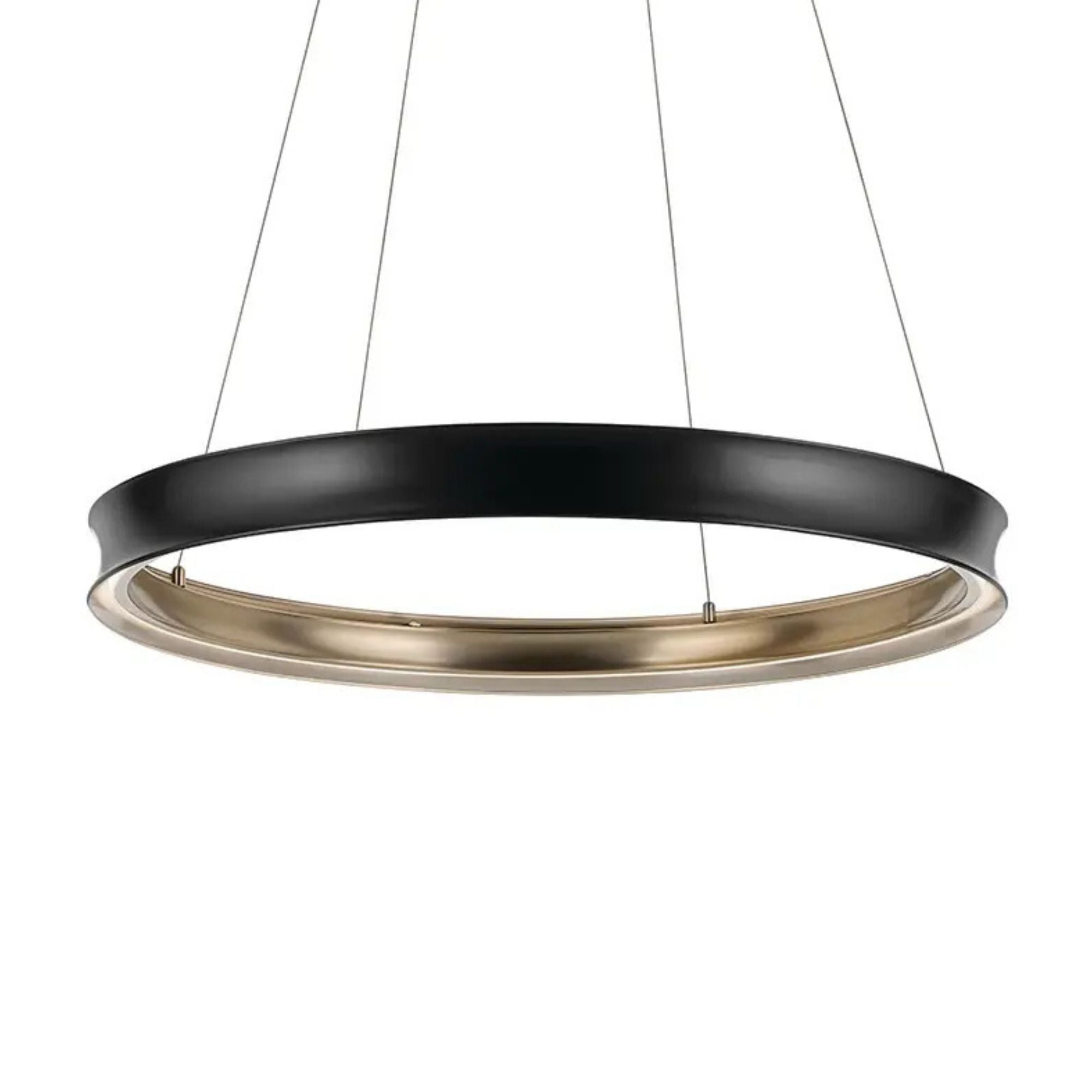 Kichler Larousse 39.5 in. 1-Light Chandelier, Black & Champagne Bronze with White Diffuser
