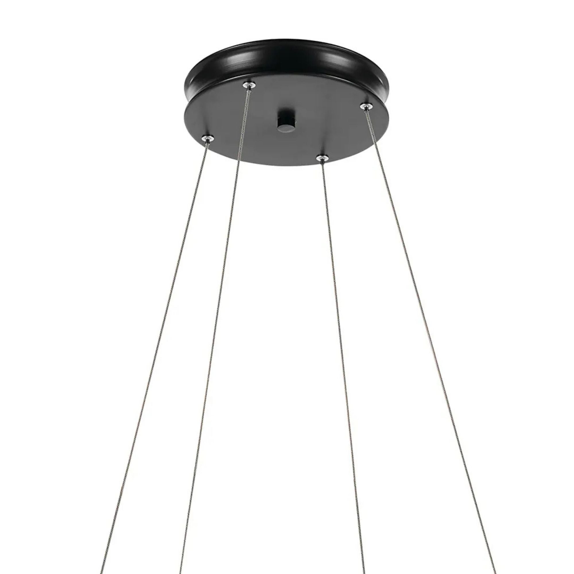 Kichler Larousse 39.5 in. 1-Light Chandelier, Black & Champagne Bronze with White Diffuser