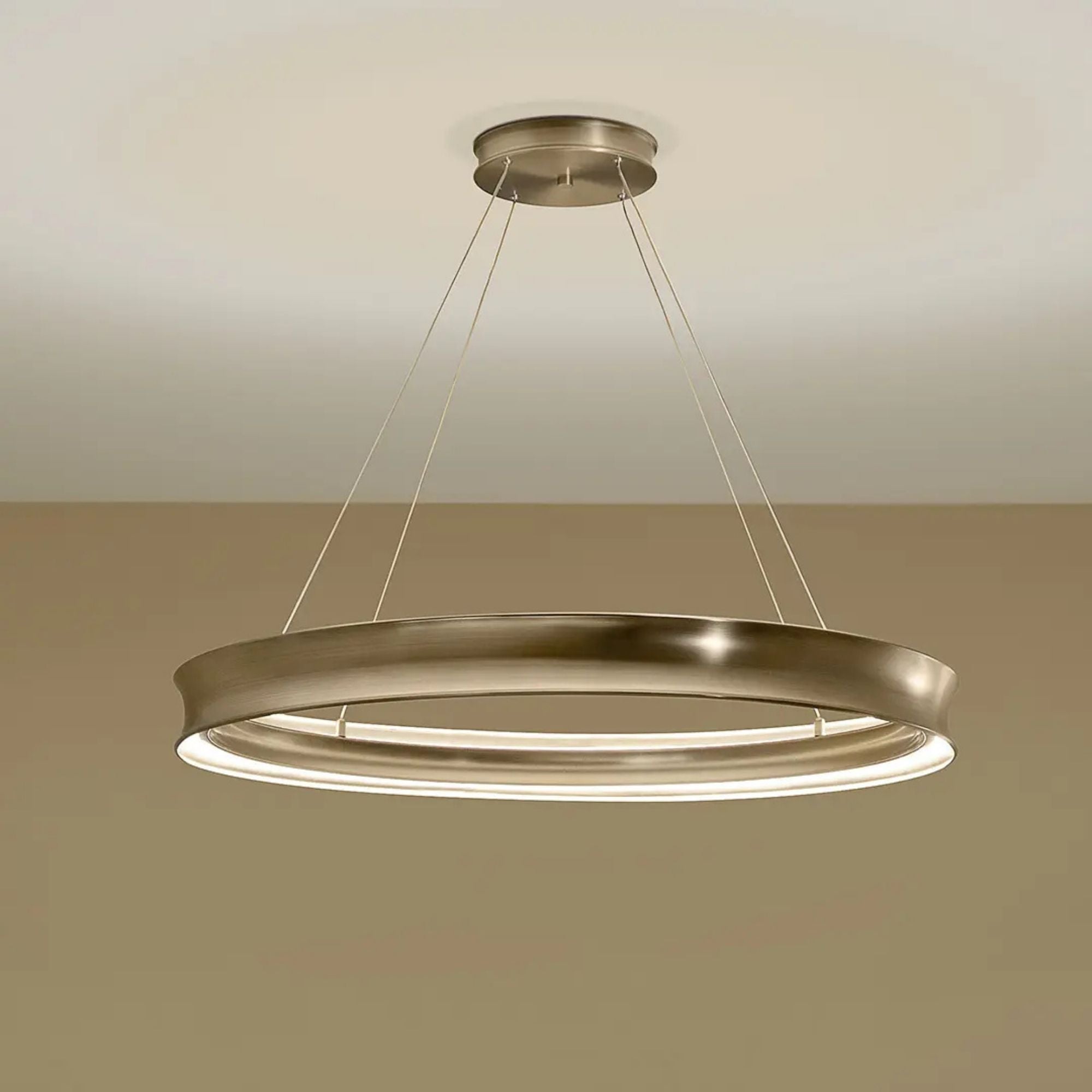 Kichler Larousse 39.5 in. Integrated LED Chandelier, Champagne Bronze with White Diffuser
