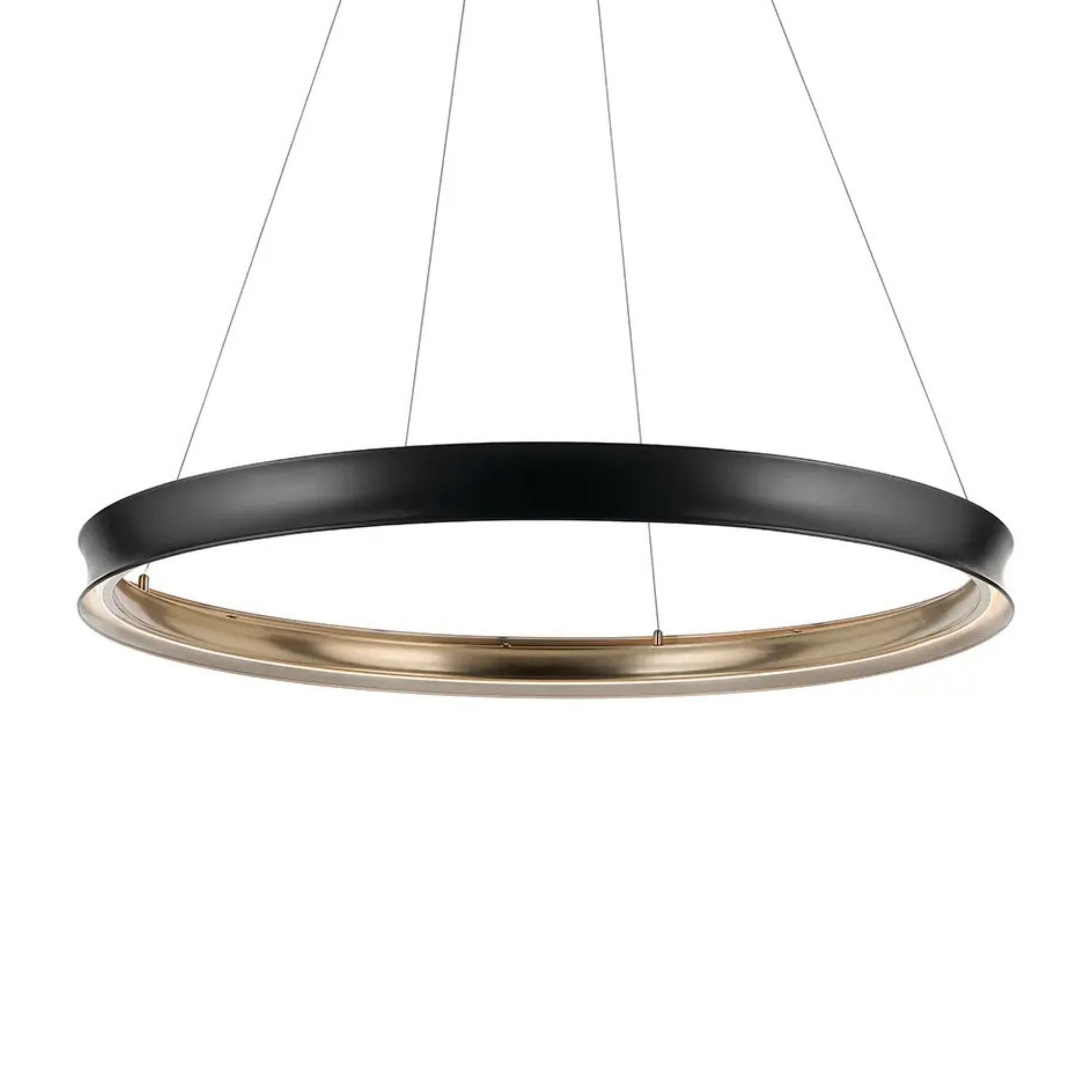 Kichler Larousse 49.5 in. Integrated LED Chandelier, Black & Champagne Bronze with White Diffuser