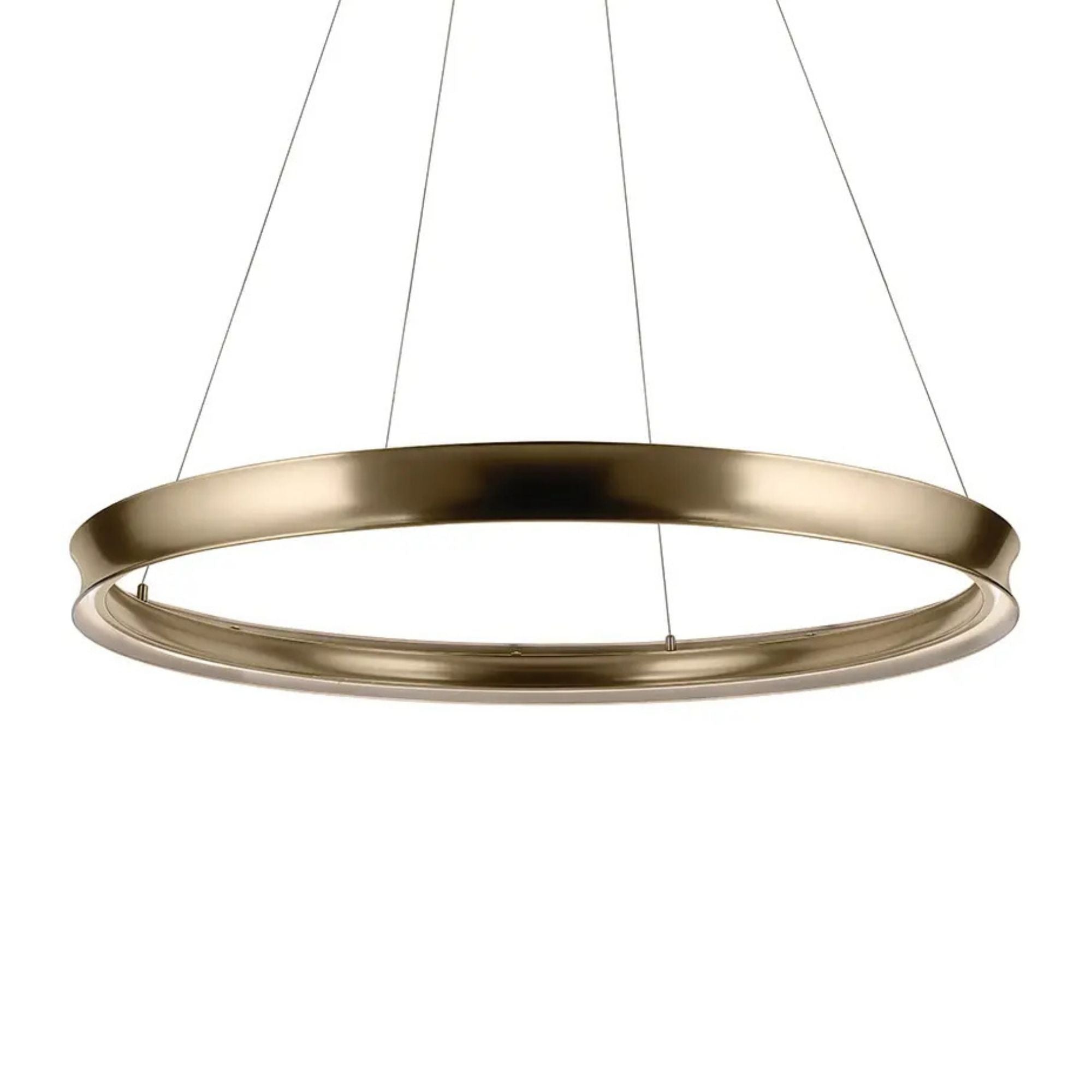 Kichler Larousse 49.5' 1-Light Chandelier, Champagne Bronze with White Diffuser