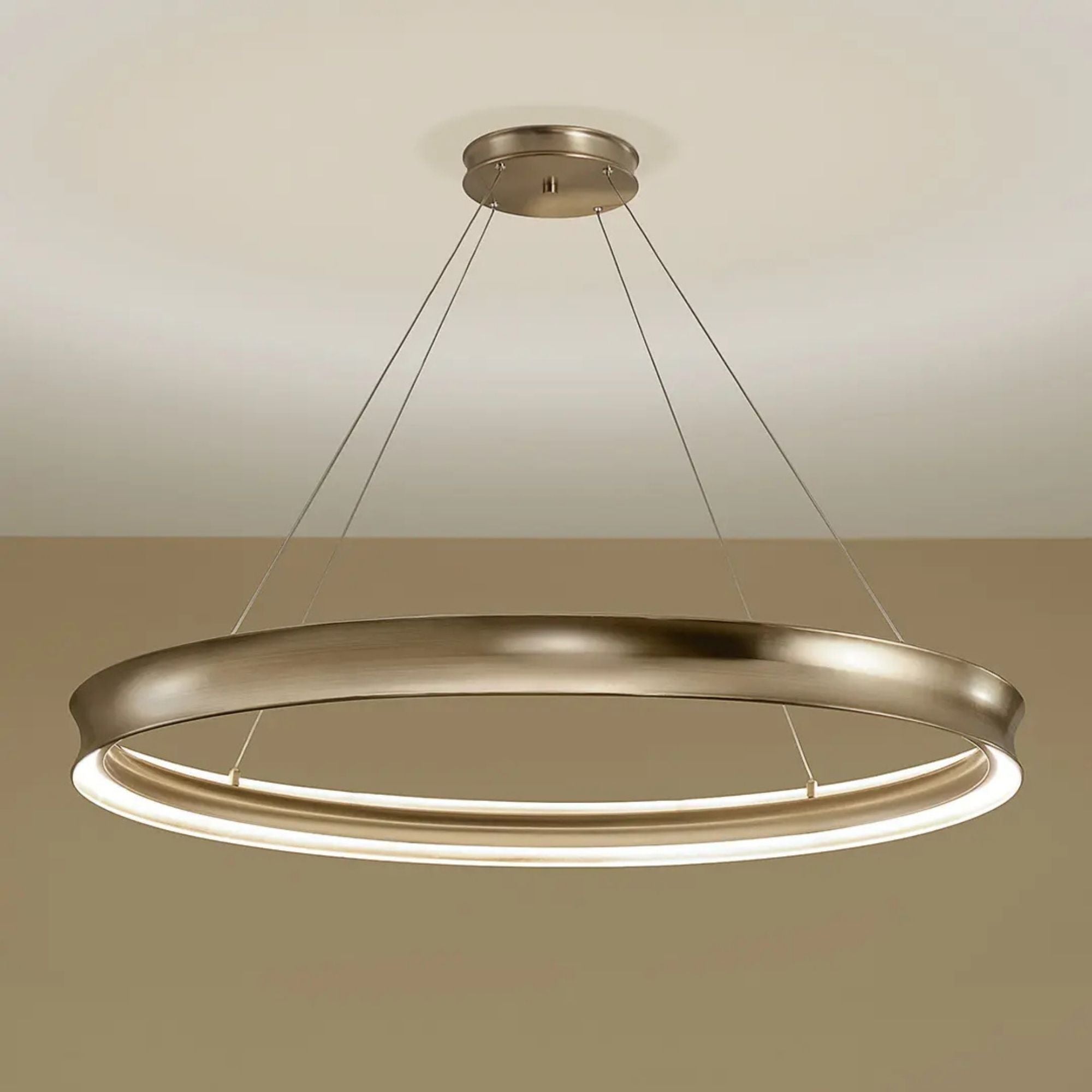 Kichler Larousse 49.5' 1-Light Chandelier, Champagne Bronze with White Diffuser