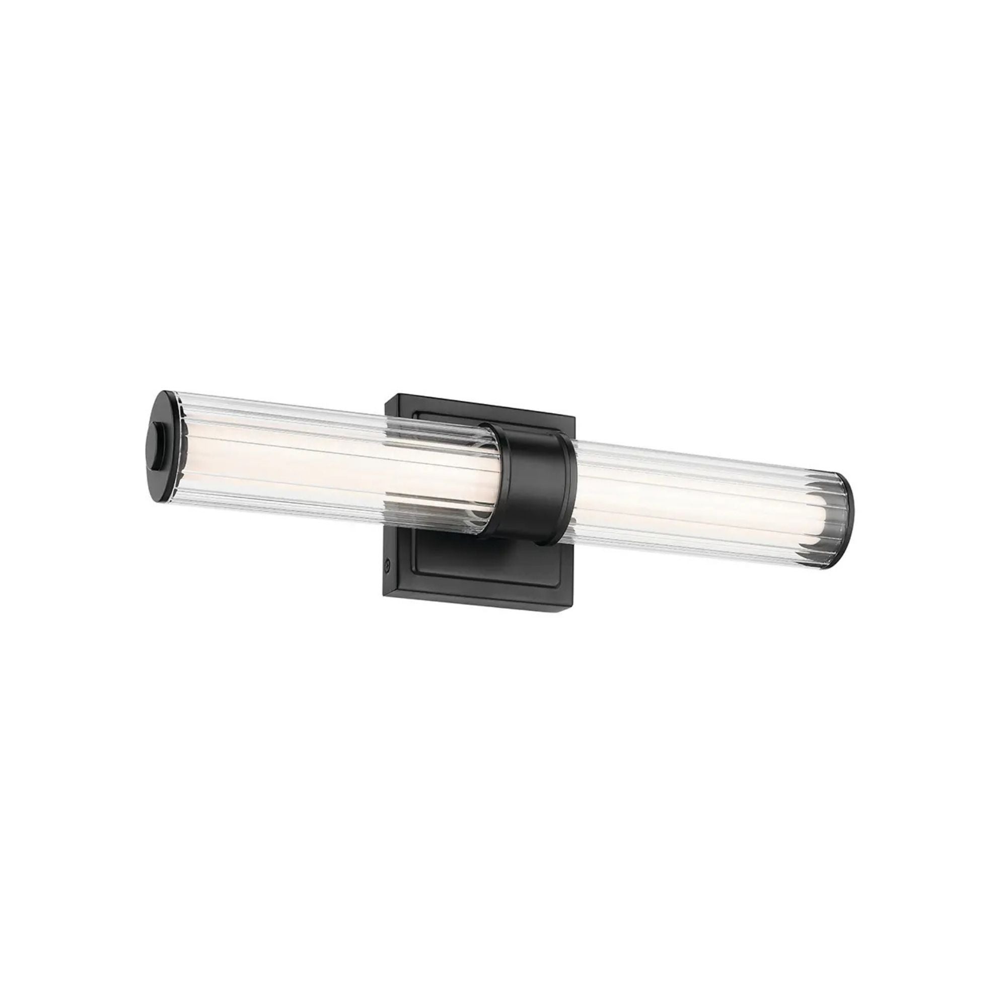 Kichler Lighting - Laurene 19" LED Linear Bath Vanity, Black Finish, Fluted Glass | Bees Lighting