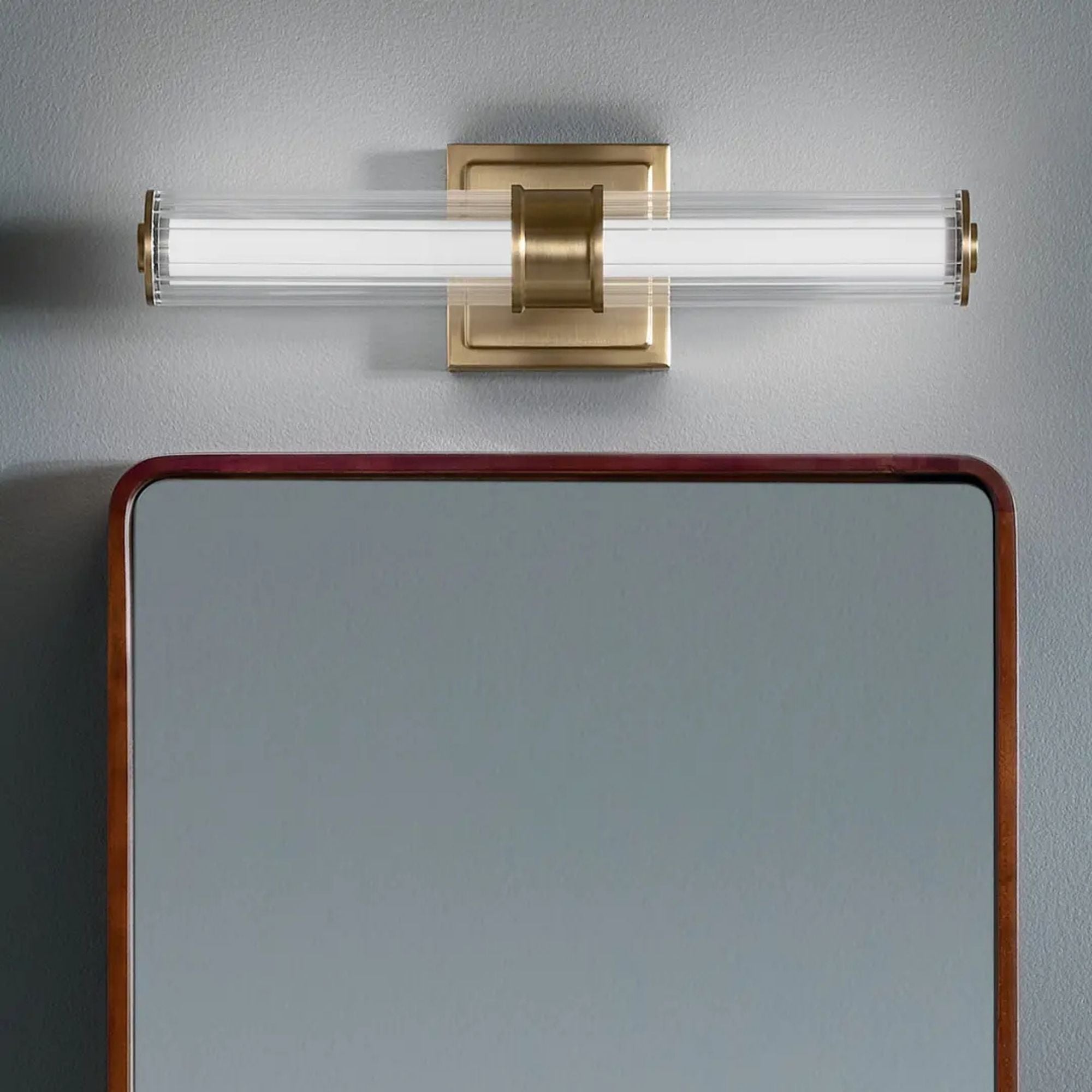 Laurene 19" LED Linear Bath Vanity, Champagne Bronze Finish, Fluted Glass