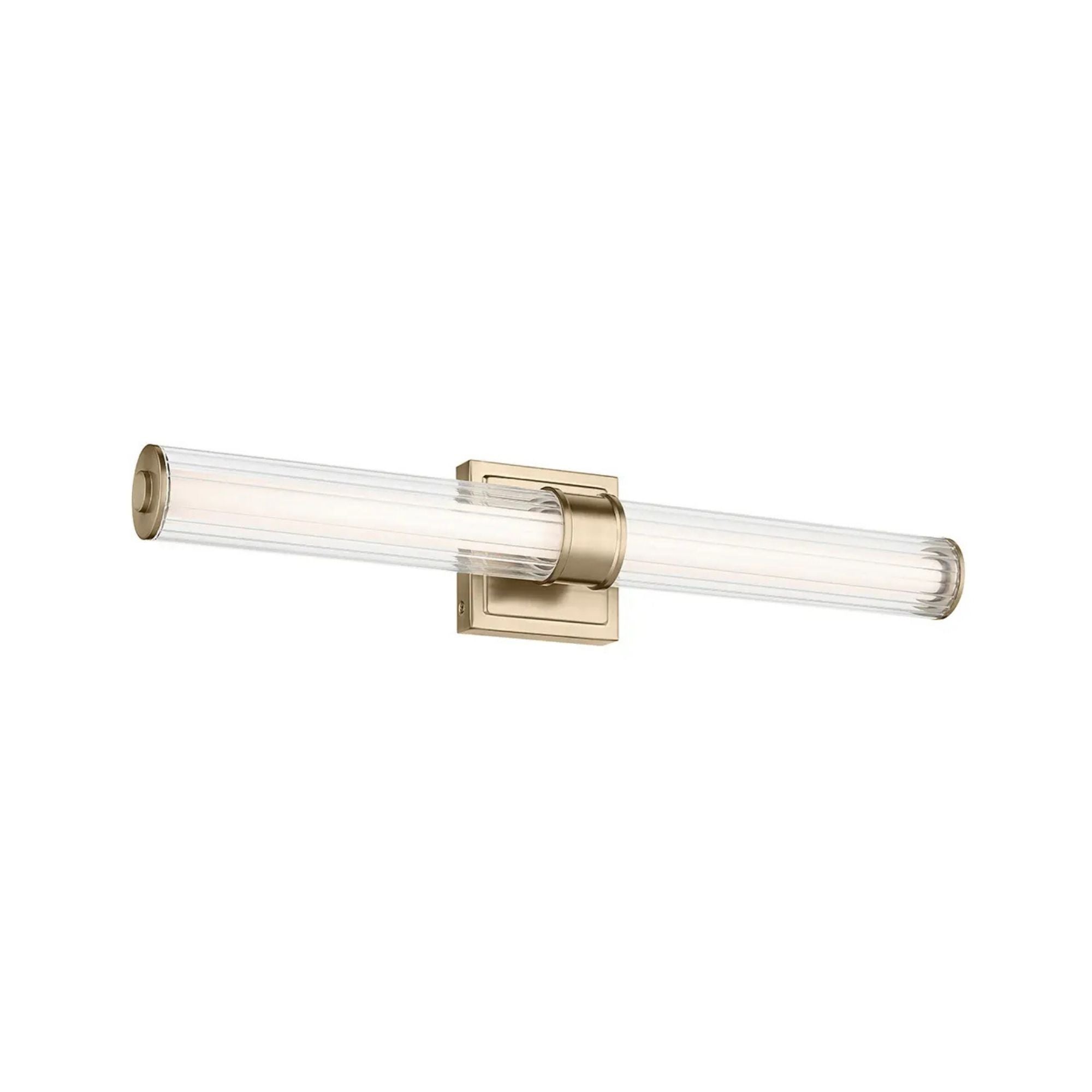 Kichler Lighting - Laurene 27" LED Linear Bath Vanity, Champagne Bronze Finish, Fluted Glass | Bees Lighting