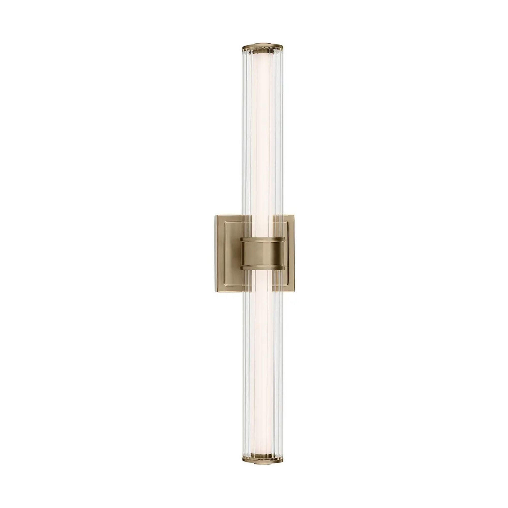 Kichler Lighting - Laurene 27" LED Linear Bath Vanity, Champagne Bronze Finish, Fluted Glass | Bees Lighting