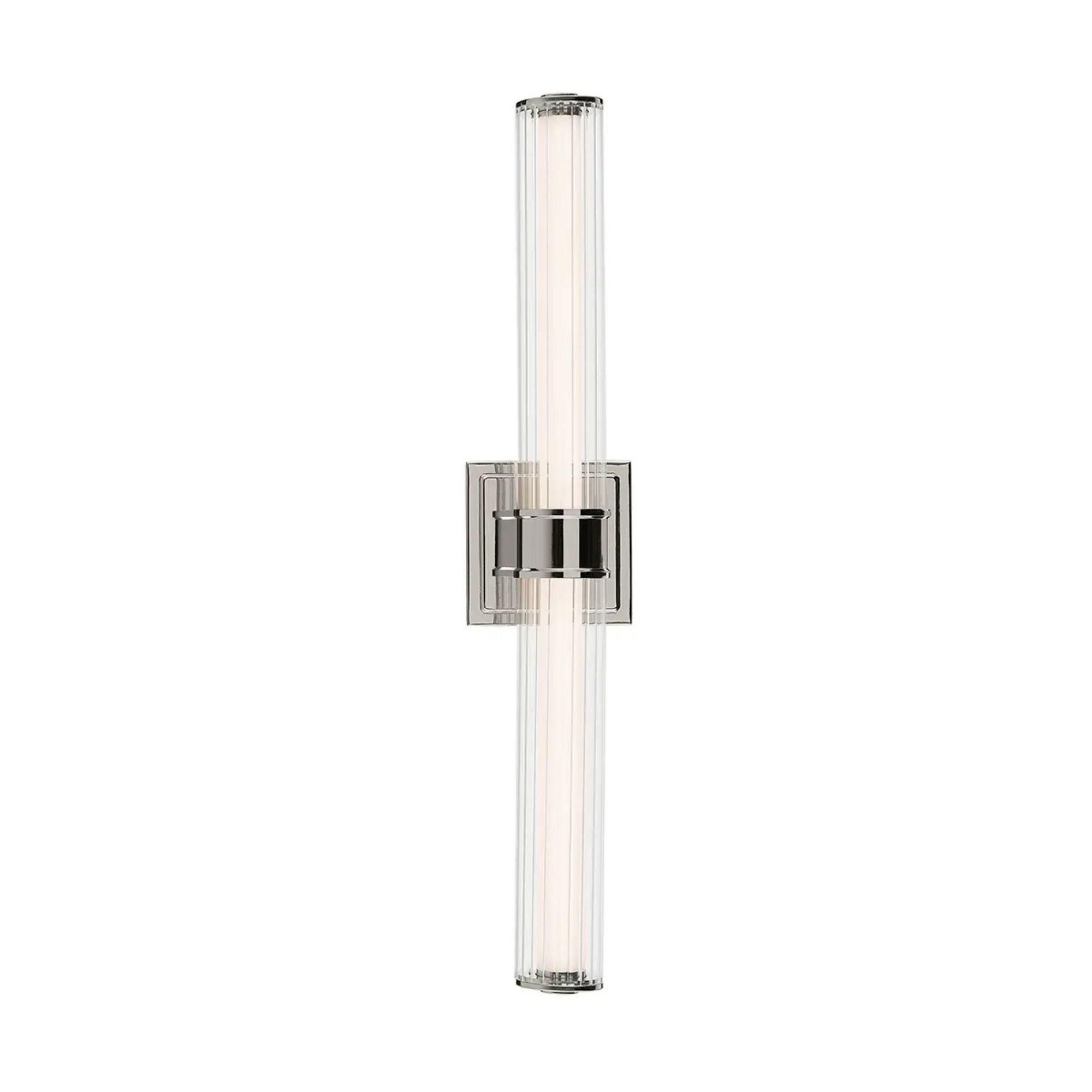 Kichler Lighting - Laurene 27" LED Linear Bath Vanity, Polished Nickel Finish, Fluted Glass | Bees Lighting