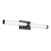 Kichler Lighting - Laurene 31" LED Linear Bath Vanity, Black Finish, Fluted Glass | Bees Lighting