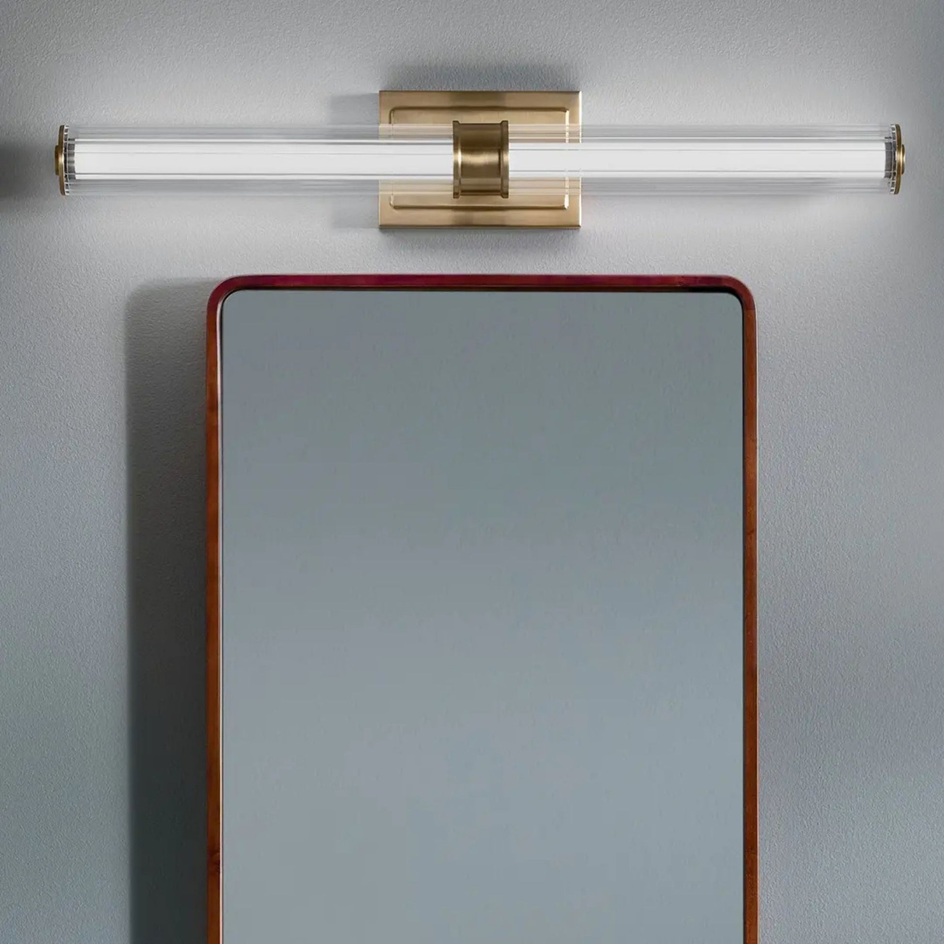 Kichler Lighting - Laurene 31" LED Linear Bath Vanity, Champagne Bronze Finish, Fluted Glass | Bees Lighting