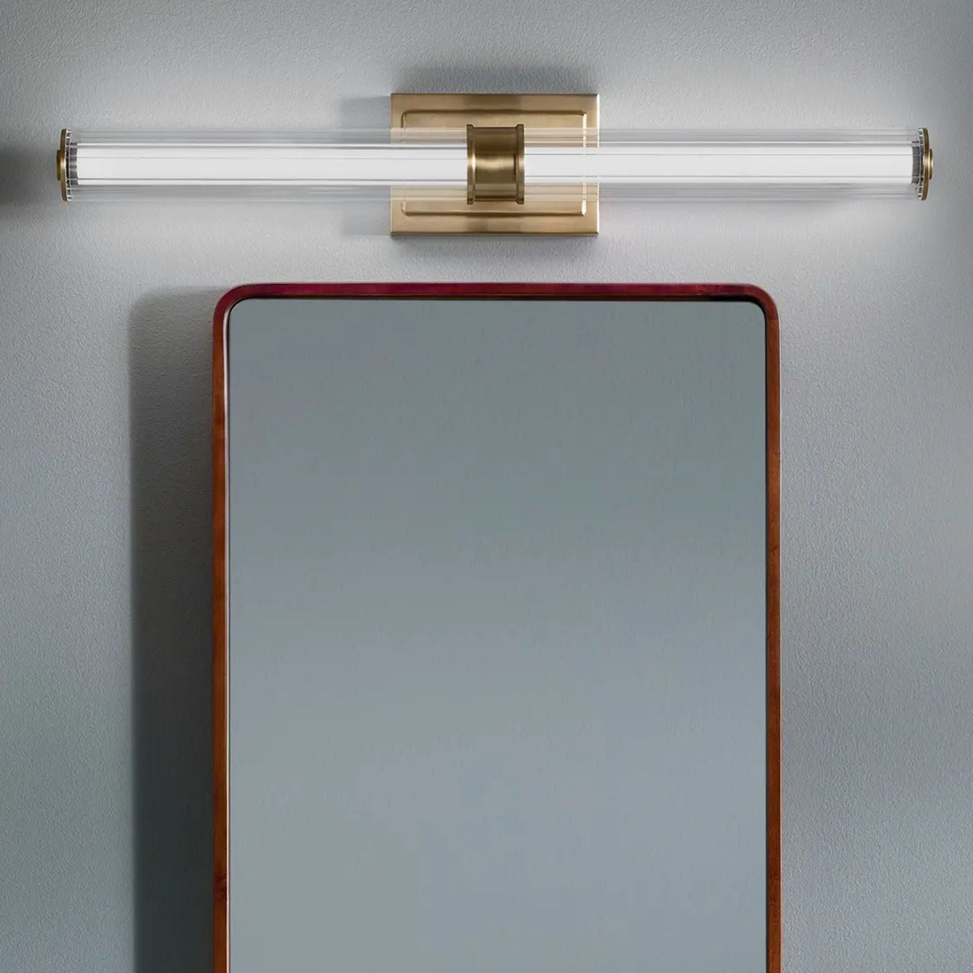 Kichler Lighting - Laurene 31" LED Linear Bath Vanity, Champagne Bronze Finish, Fluted Glass | Bees Lighting