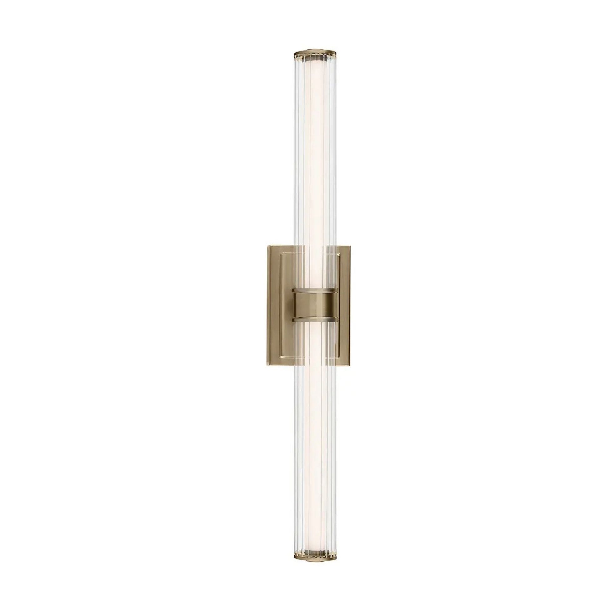 Kichler Lighting - Laurene 31" LED Linear Bath Vanity, Champagne Bronze Finish, Fluted Glass | Bees Lighting